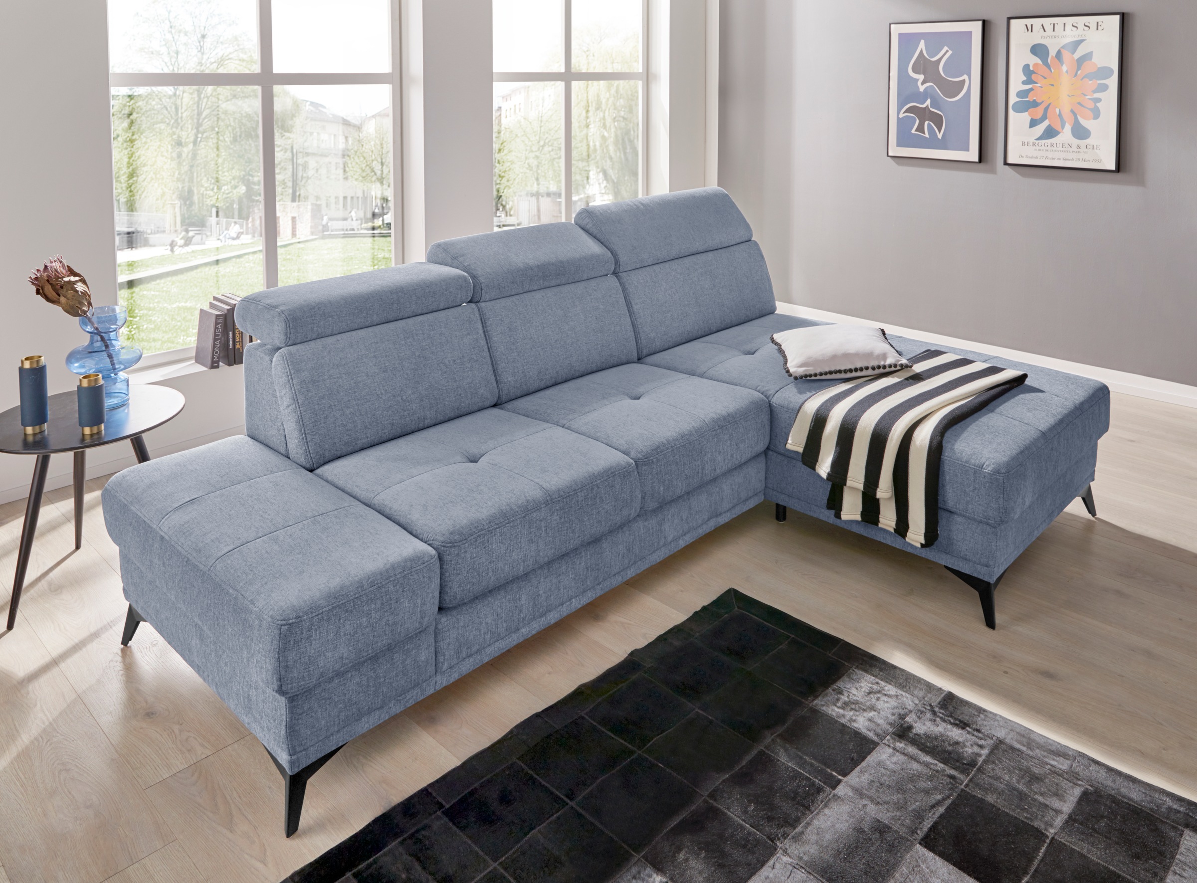 Home affaire Ecksofa "Cardiz L-Form" inkl.Kopfteilverstellung und Federkern günstig online kaufen