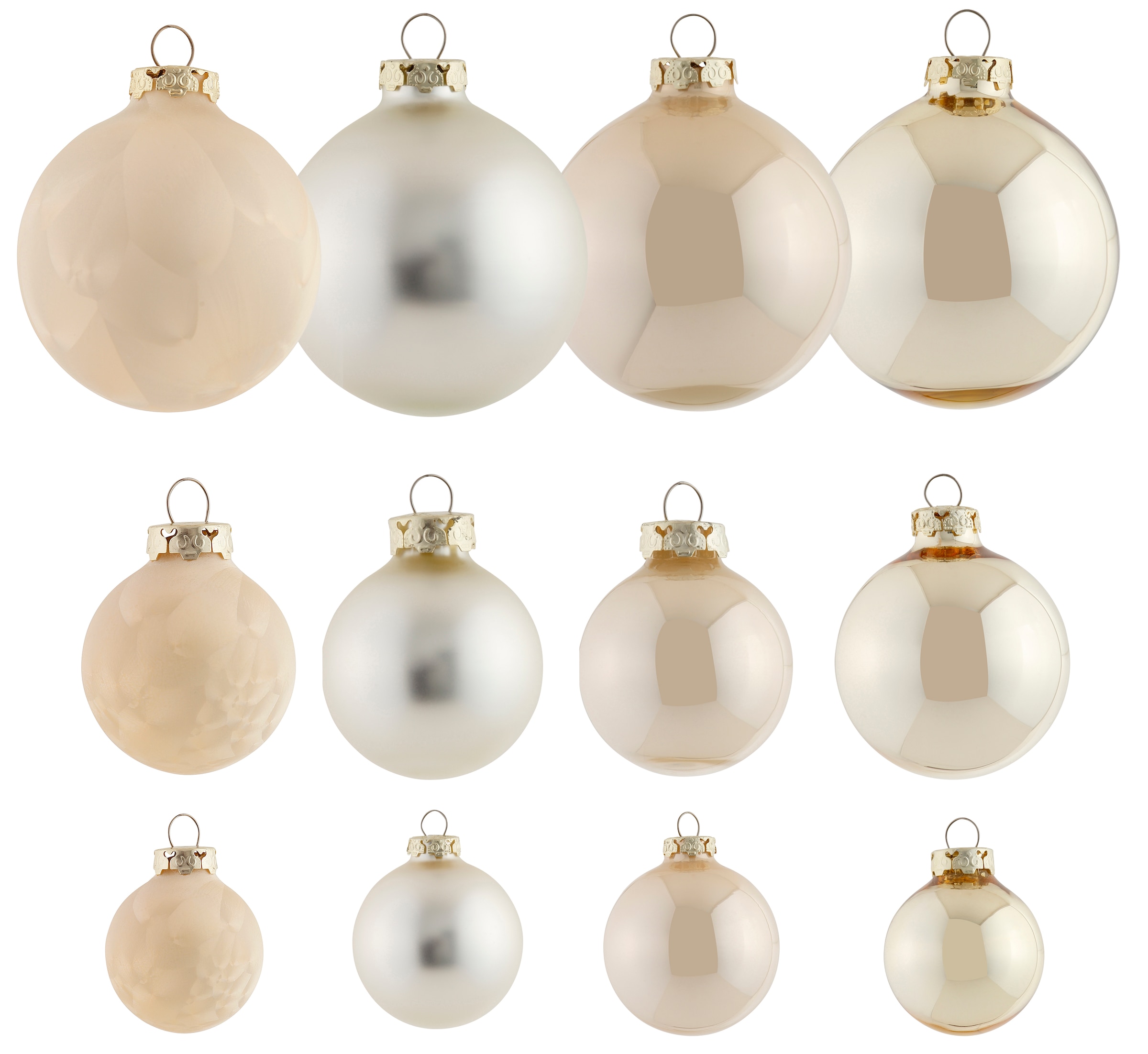 Leonique Weihnachtsbaumkugel »Mayella, Mix-Goldfarben«, (Set, 40 St.),  hochwertiger Christbaumschmuck aus Glas, Unifarbmischung bestellen | BAUR