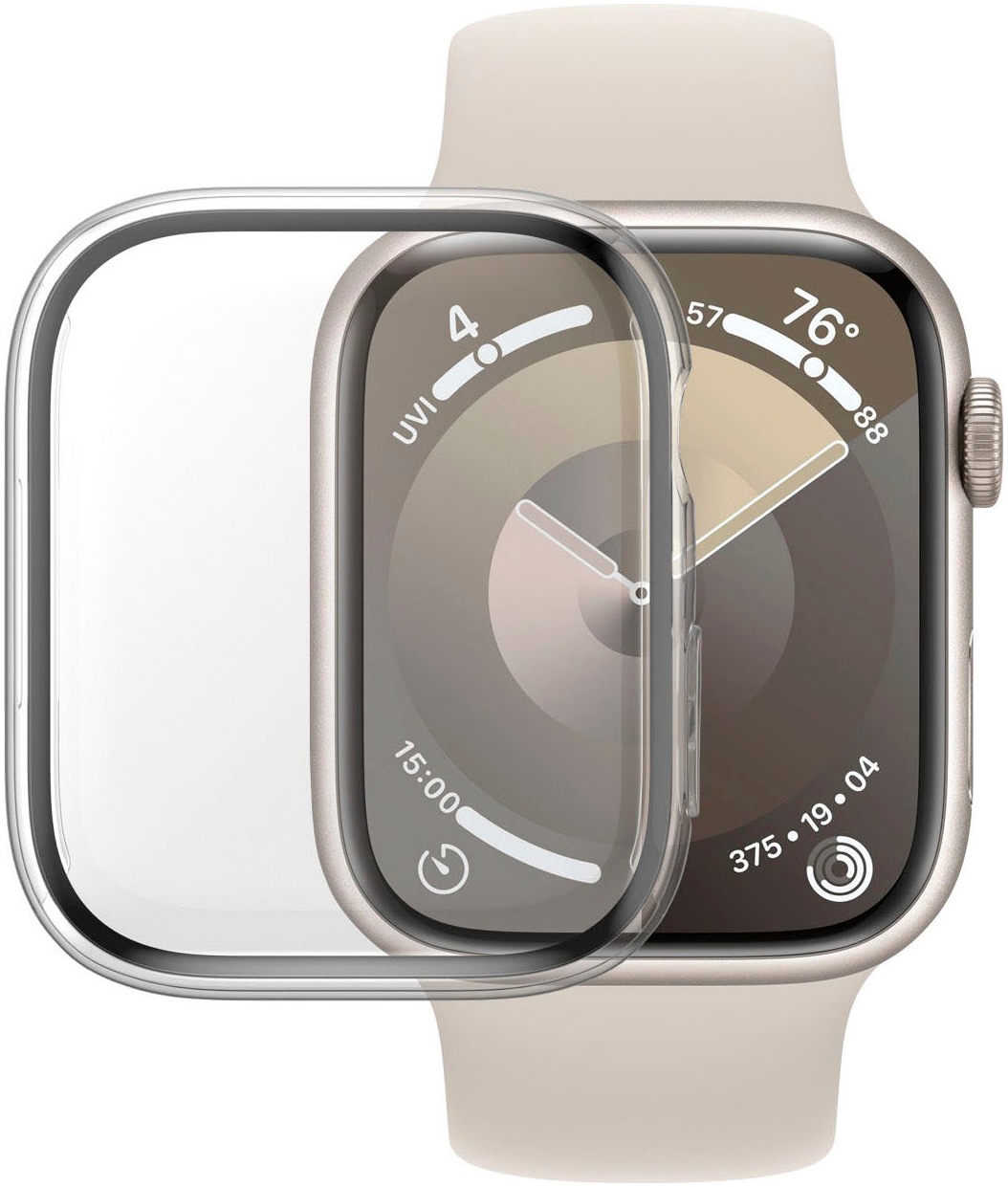 PanzerGlass Displayschutzglas »Displayschutz Full Body Apple Watch Series 9«, für Apple Watch 9 45mm, (1 St.), Kratz-& Stoßfest, Antibakteriell, mit D3O
