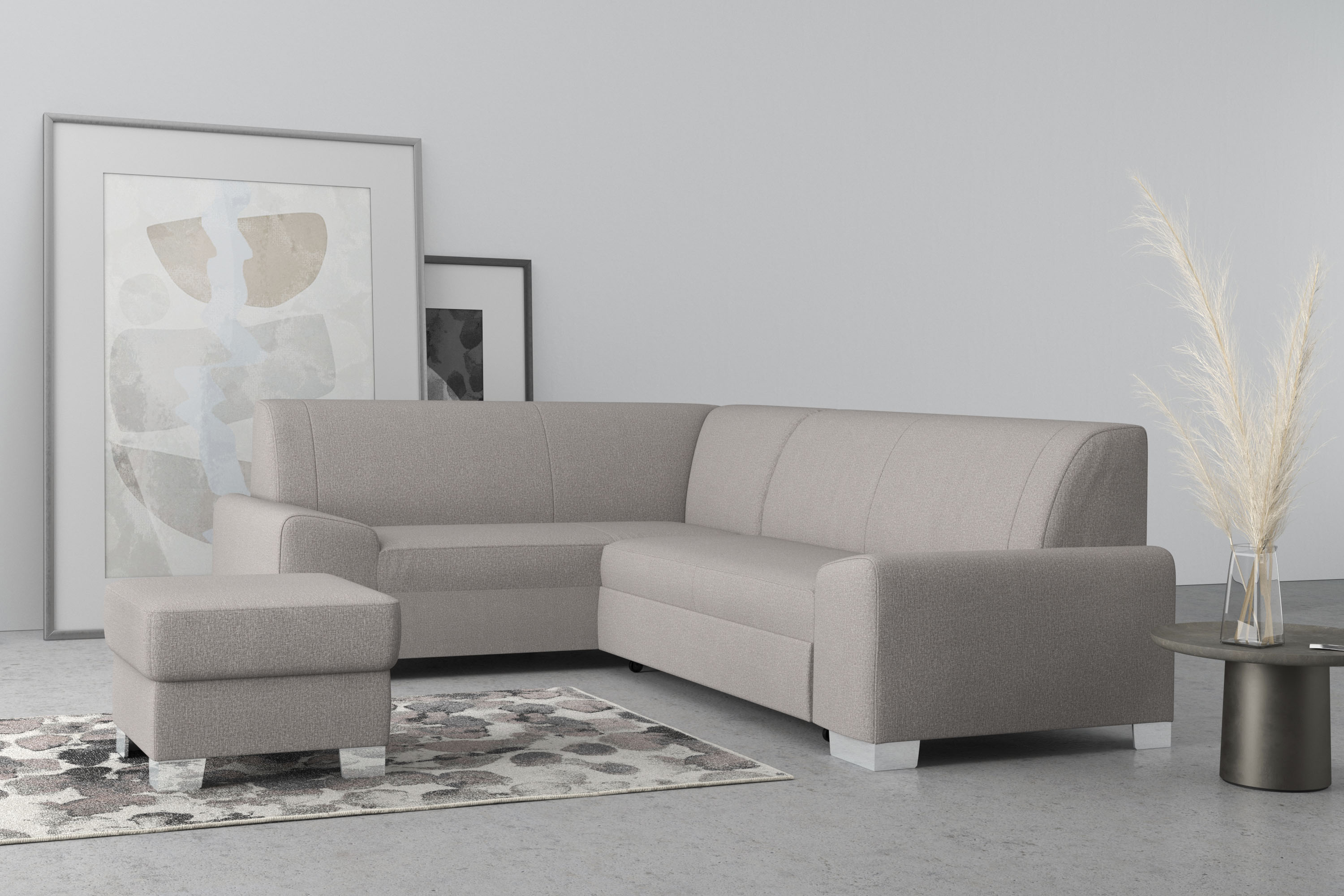 Thumbnail - DOMO collection Ecksofa "Anzio in kubischer Formensprache, flache Armlehnen, L-Form", Wahlweise mit Bettfunktion und Fed...