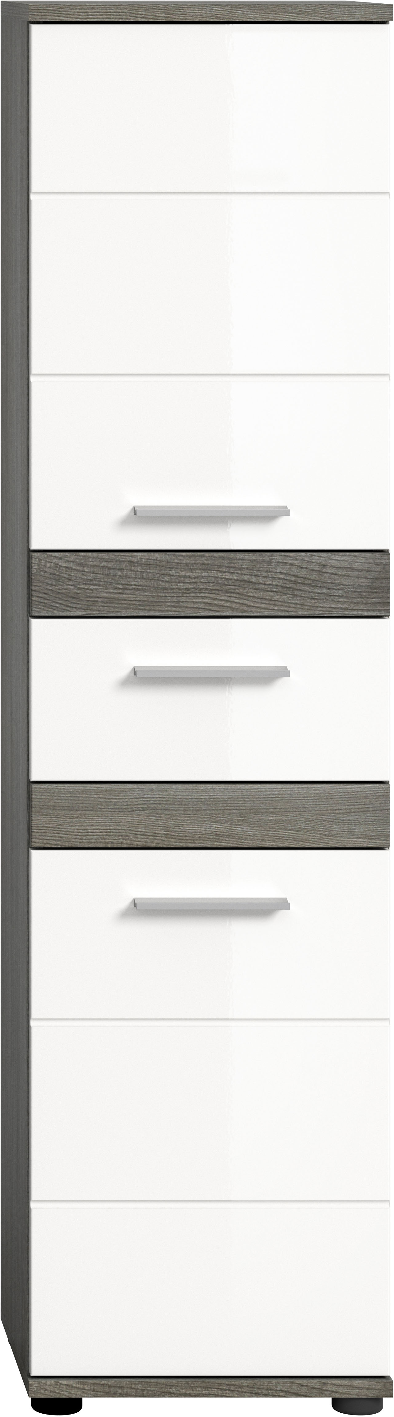 Thumbnail - welltime Hochschrank "LUCCA, TOPSELLER, Höhe 137 cm, 2 Türen, 1 Schubkasten, 2 Fachböden," Badschrank, Bad-Möbel, Badezi...