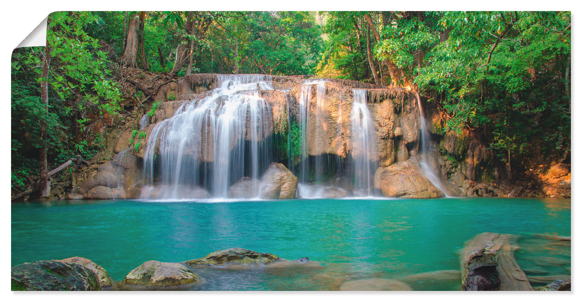 Artland Wandbild »Wasserfall im gebogen National | bestellen (1 BAUR Wald Optik Park«, St.), 3D Gewässer