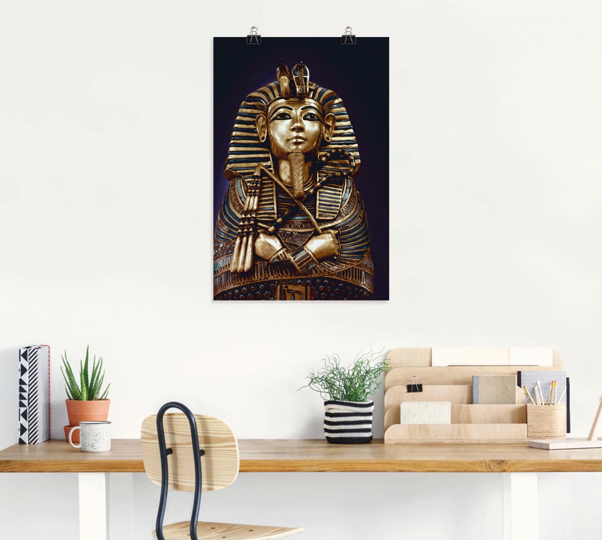 Wandbild ARTLAND "Grabbüste von König Tutanchamun", gold (farbe bild(er): goldfarben), B:40cm H:60cm, Bilder, als Leinwandbild, Poster in verschied. Größen 2