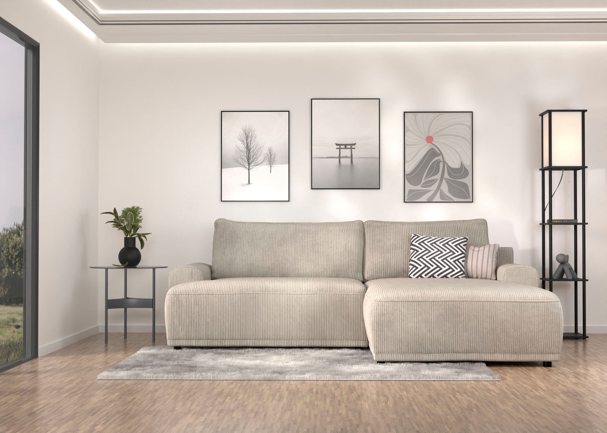 TRENDMANUFAKTUR Ecksofa "Fordon, Schlafsofa mit Bettkasten, Couch in L-Form günstig online kaufen
