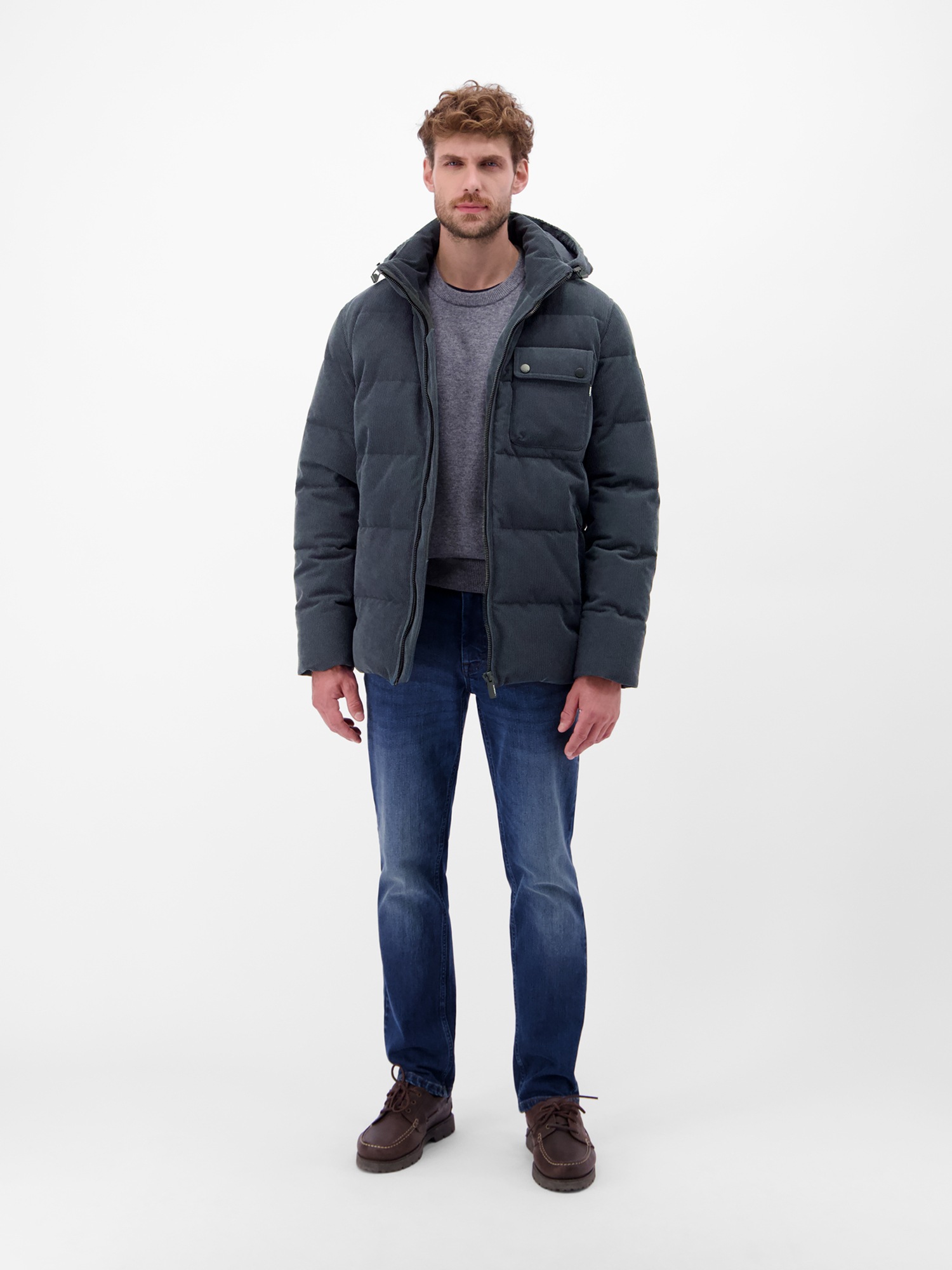 LERROS Steppjacke »LERROS Herren Steppjacke in funktionaler Cord-Optik«, mit Kapuze, Wasser- und windabweisend, atmungsaktiv