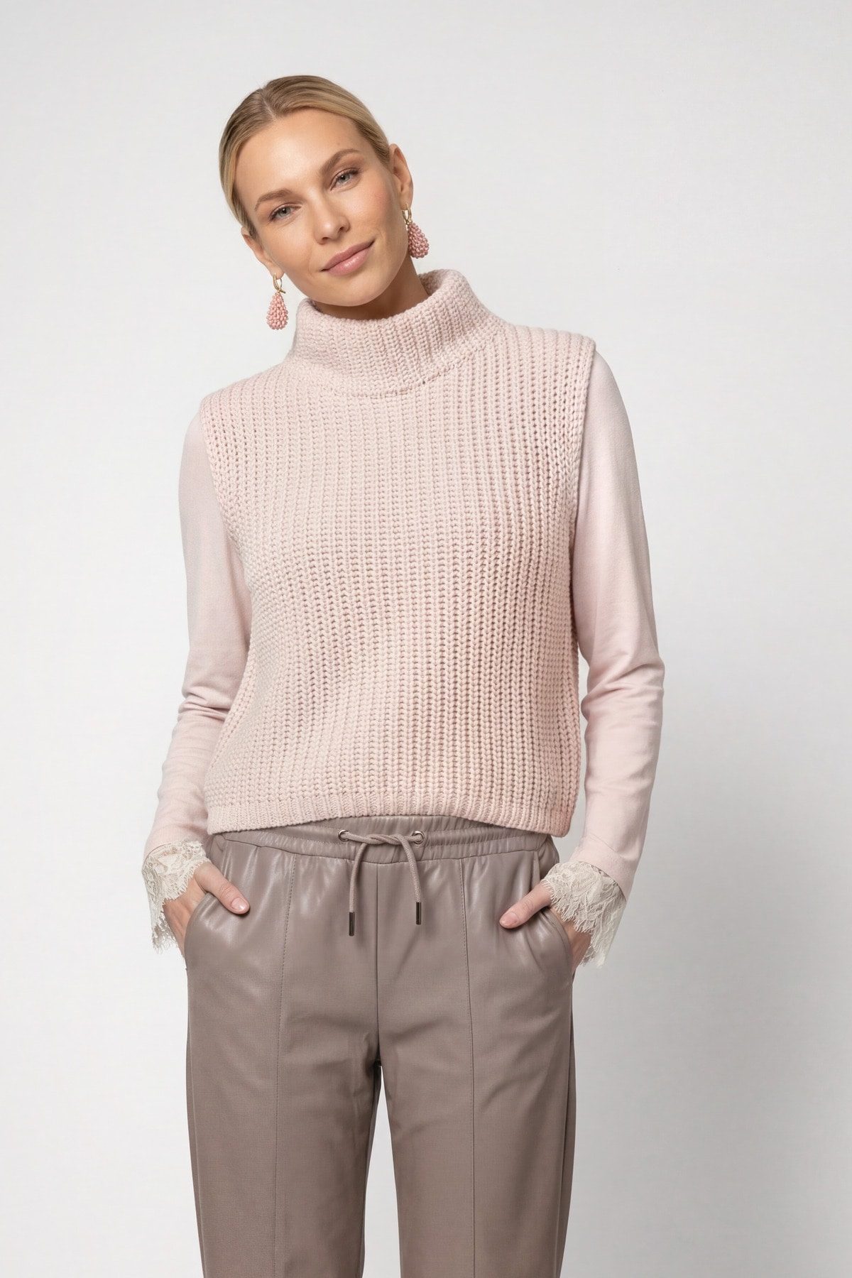 Monari Pullunder "Pullunder Basic Chenille" Regular fit mit Stehkragen