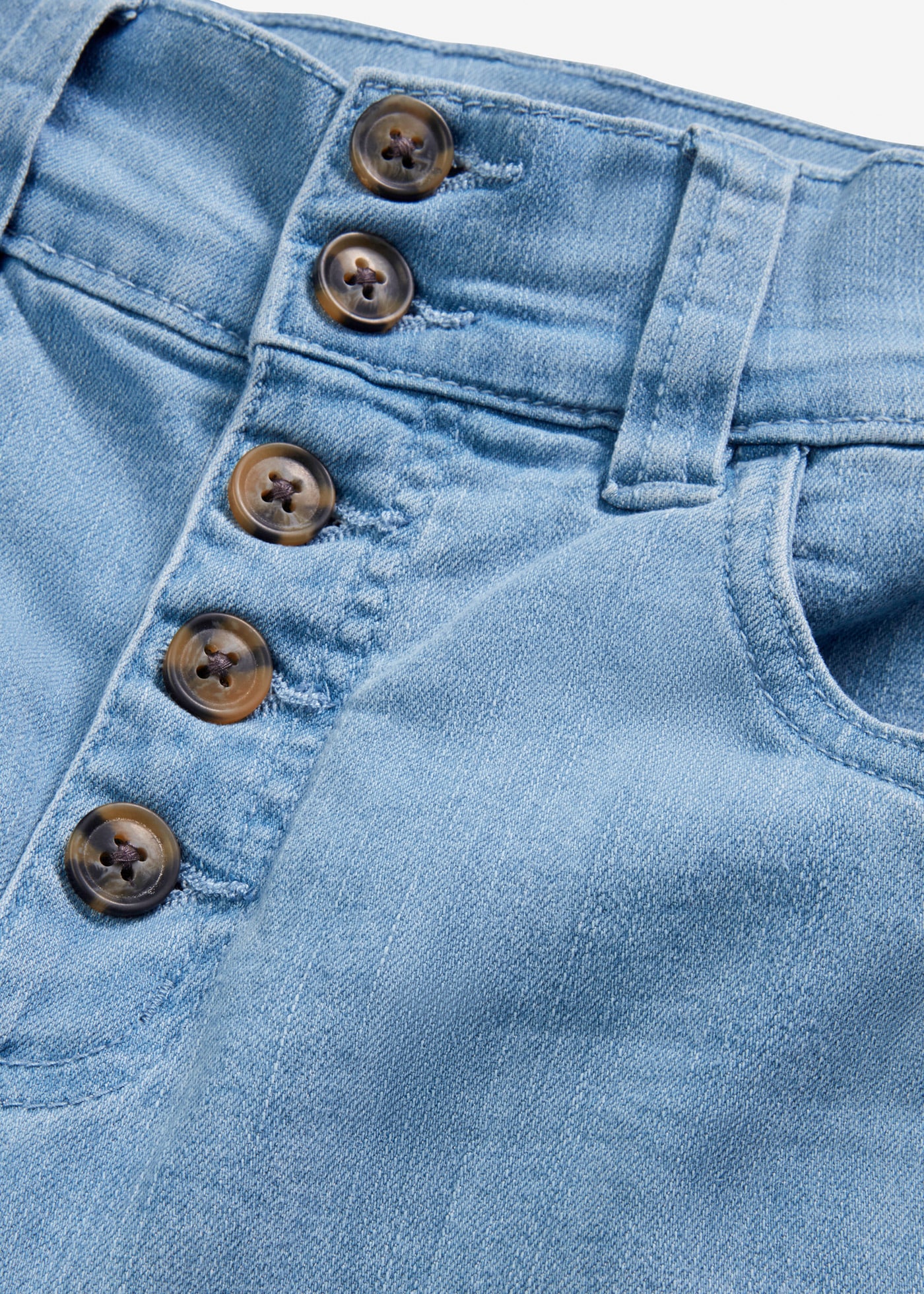 bonprix Straight-Jeans »Straight-Jeans High Waist, Stretch« mit Taschen und Knopfleiste vorn