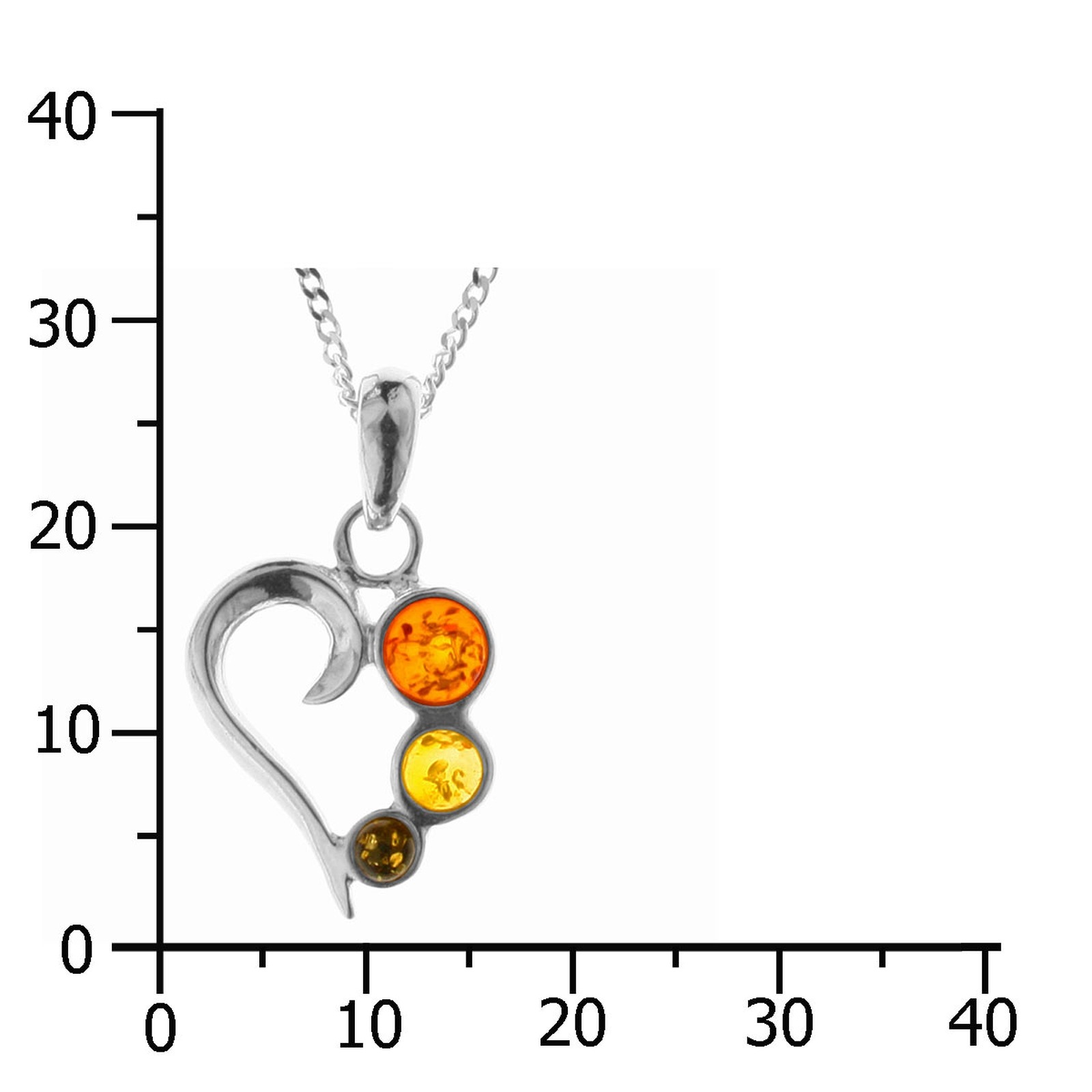 OSTSEE-SCHMUCK Kette mit Anhänger »Ostsee-Schmuck Kette mit Anhänger Herz Kette mit Anhänger Herz«, (2 tlg.)