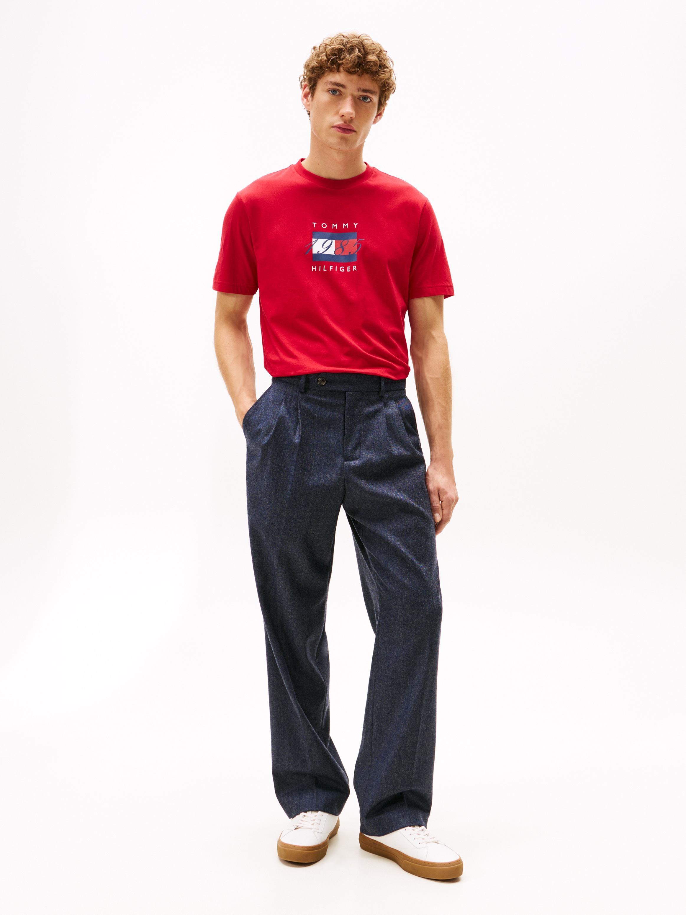 Tommy Hilfiger T-Shirt »LINEAR FLAG GRAPHIC«, Rundhals, regular fit, Jersey