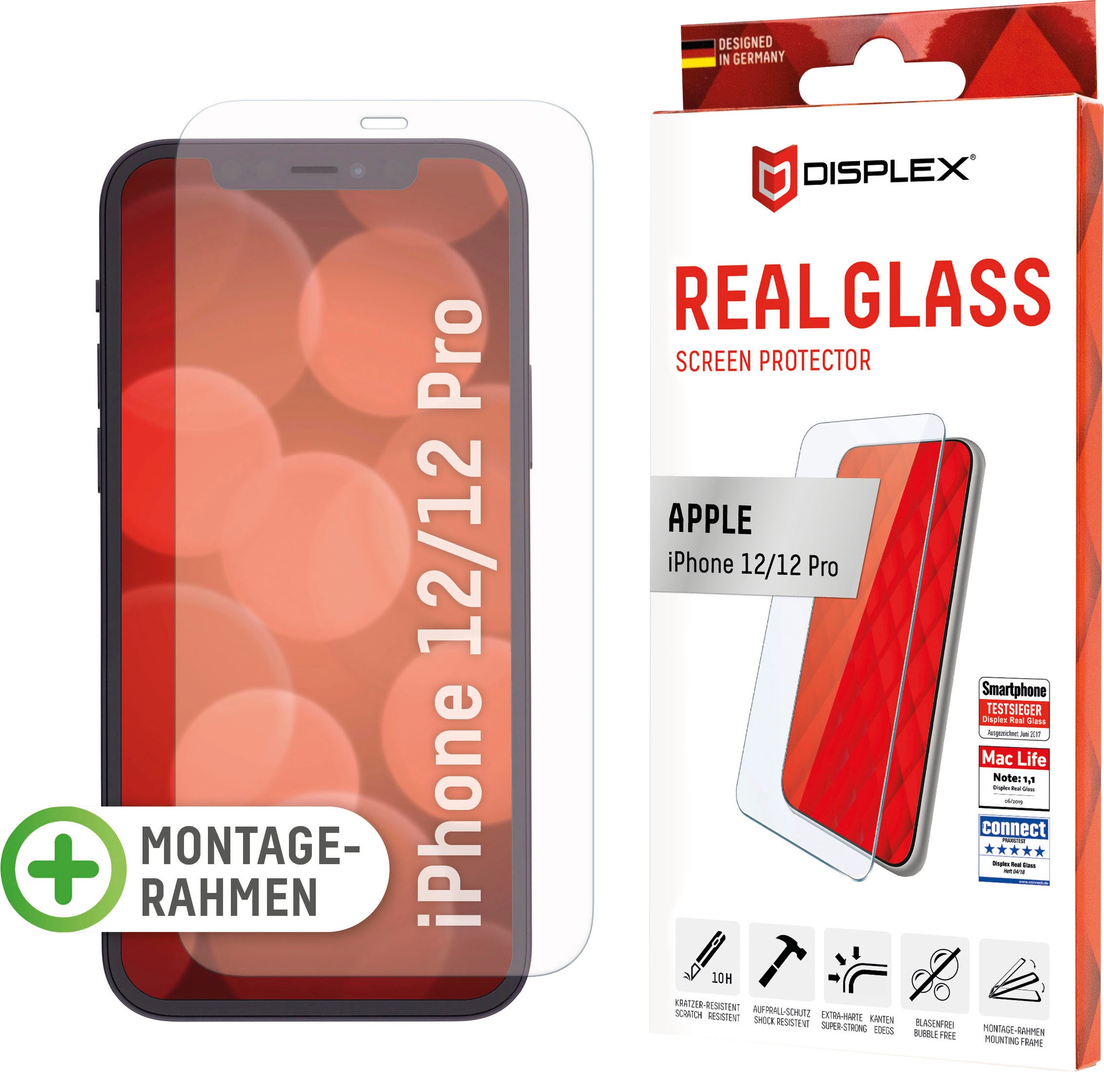 Displayschutzglas »DISPLEX Real Glass Panzerglas für Apple iPhone 12/12 Pro (6,1")«,...