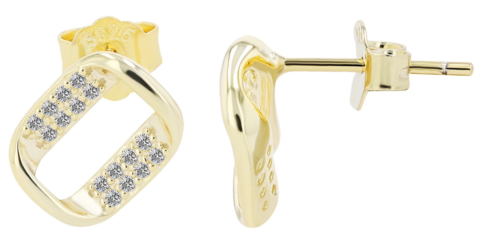 Paar Ohrhänger ADELIA´S "Damen Ohrringe – Ohrstecker aus 925 Silber", Damen, Gr. Damen, Silber 925 (Sterlingsilber), gold, Ohrringe, Ein kleines Geschenk mit großer Wirkung 7