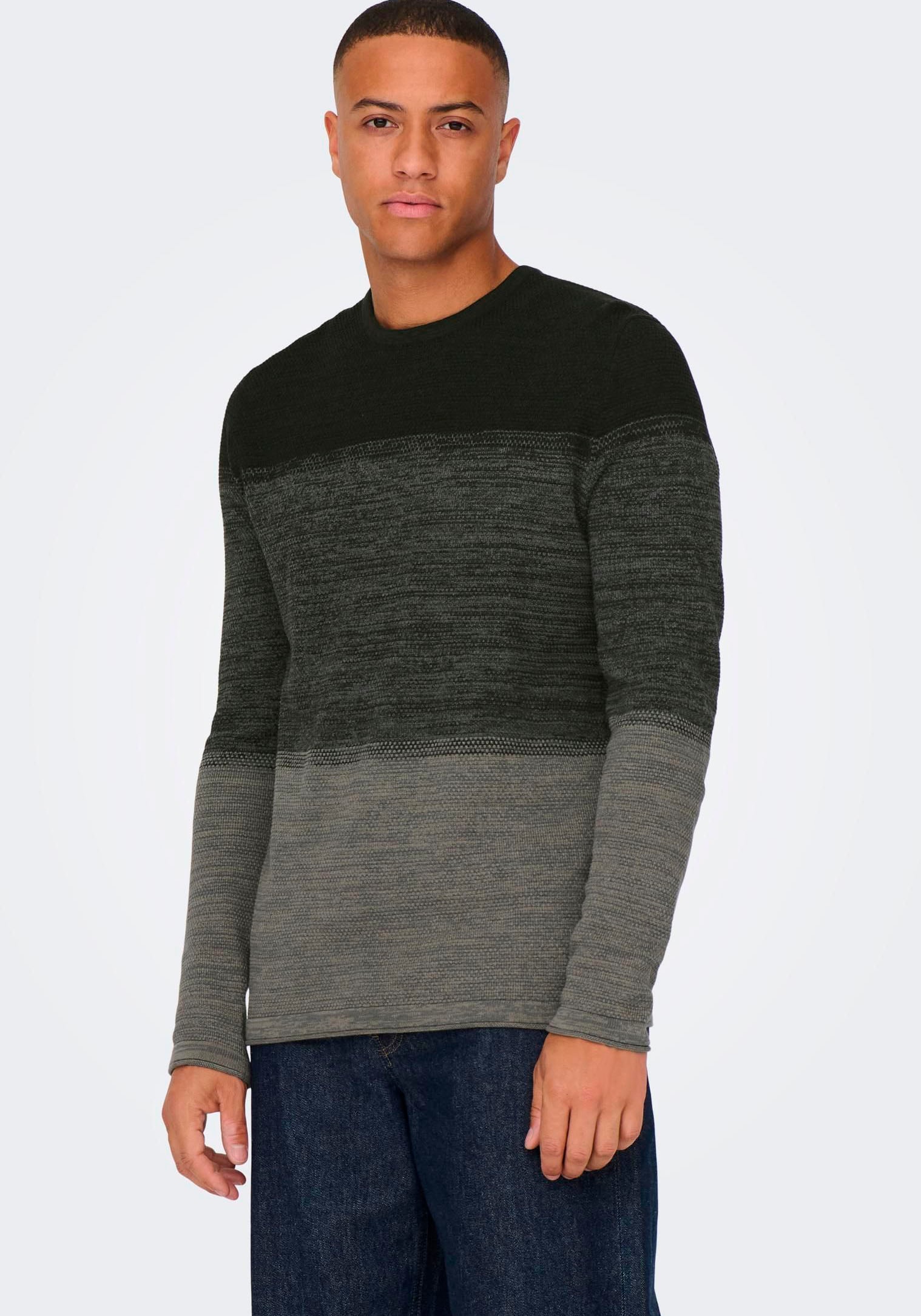 ONLY & SONS Rundhalspullover ONSPANTER REG 12 STRUC CREW KNIT NOOS günstig online kaufen