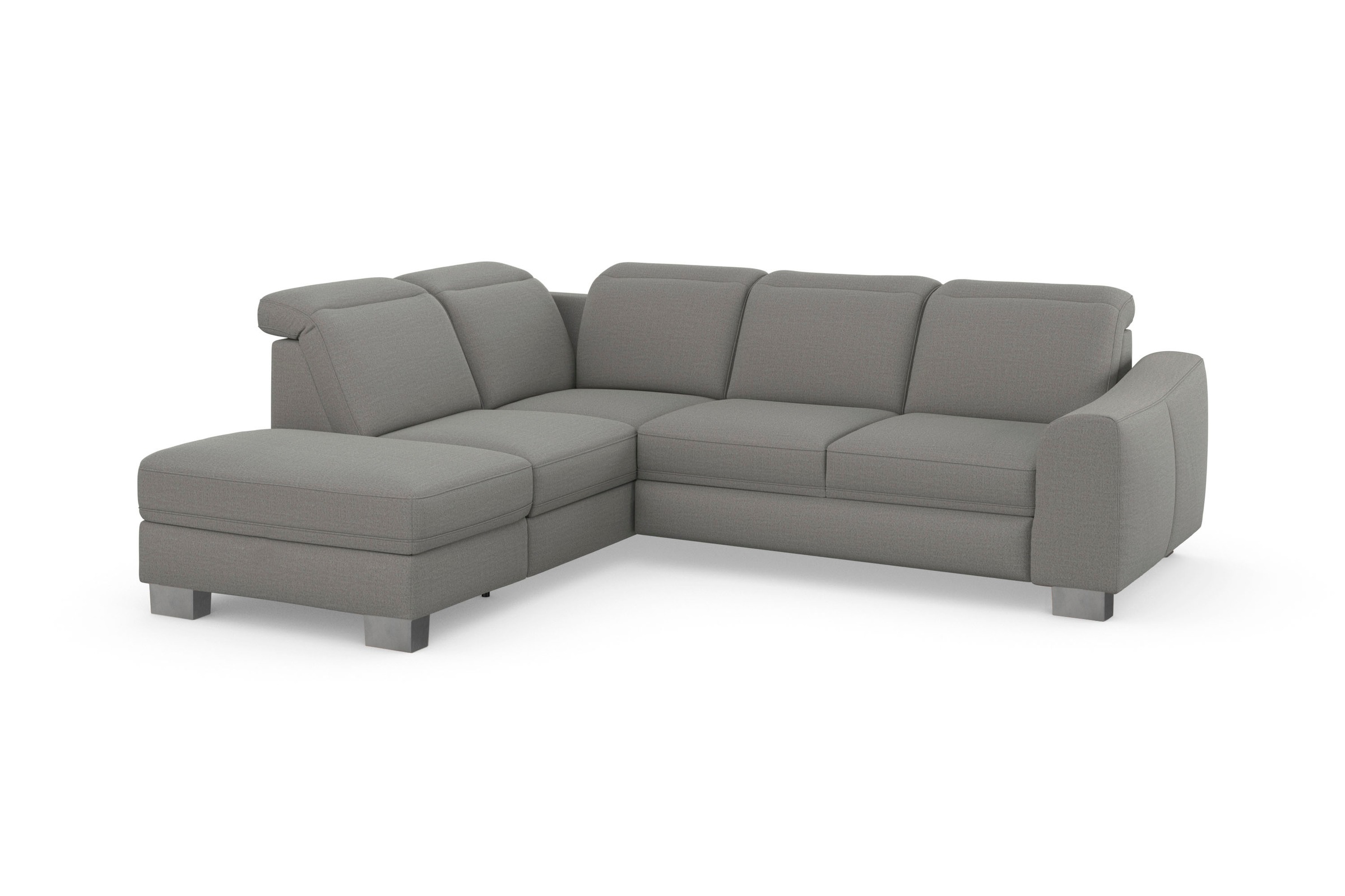 Thumbnail - sit&more Ecksofa "Dundee L-Form" mit Federkern und Edelstahlfüßen, wahlweise mit Kopfteilverstellung