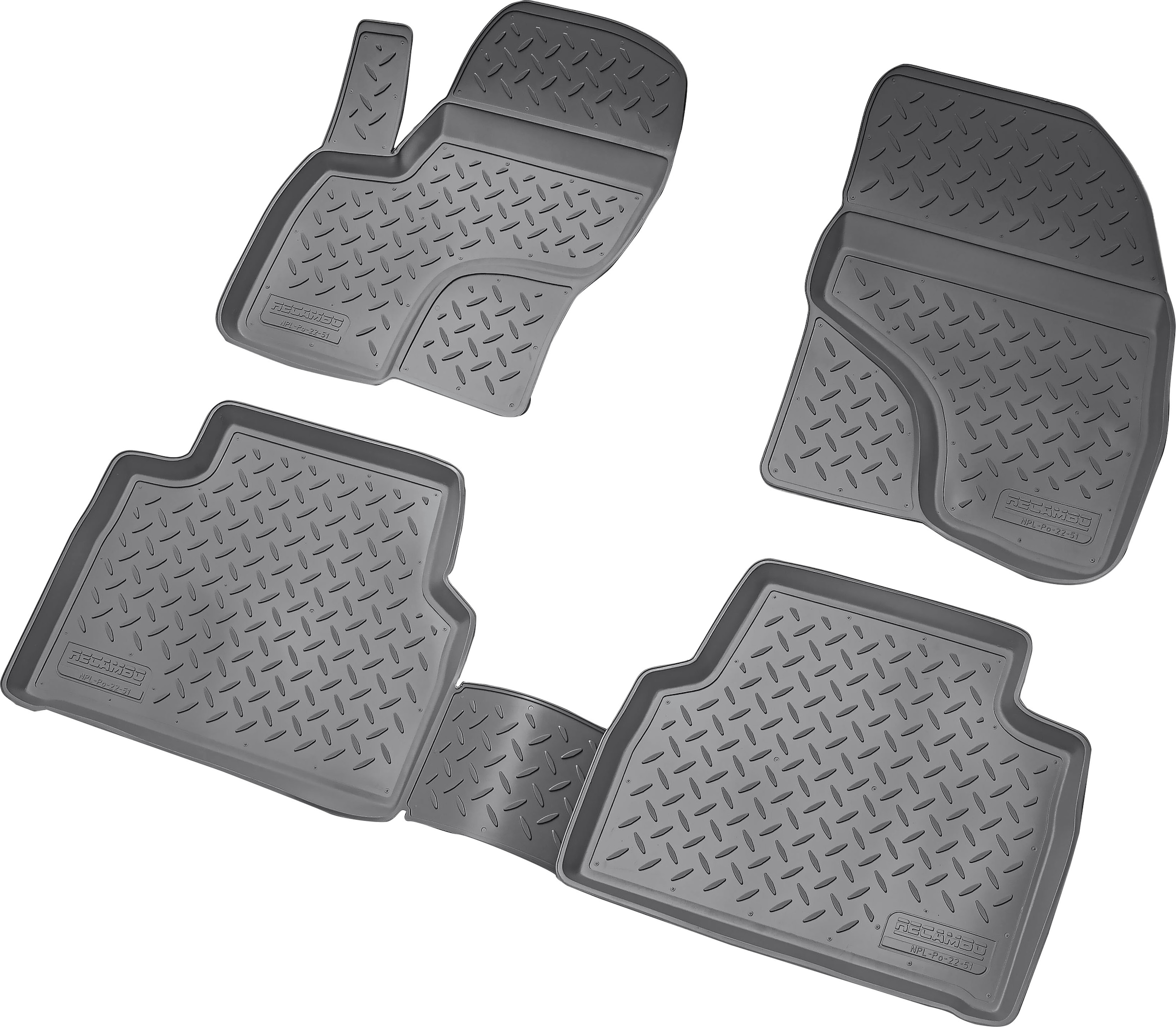 RECAMBO Passform-Fußmatten CustomComforts (4 St), für Ford EcoSport, ab  2012, perfekte Passform, Hohe Gummiqualität (TPE Material) – längere  Lebensdauer der Automatten