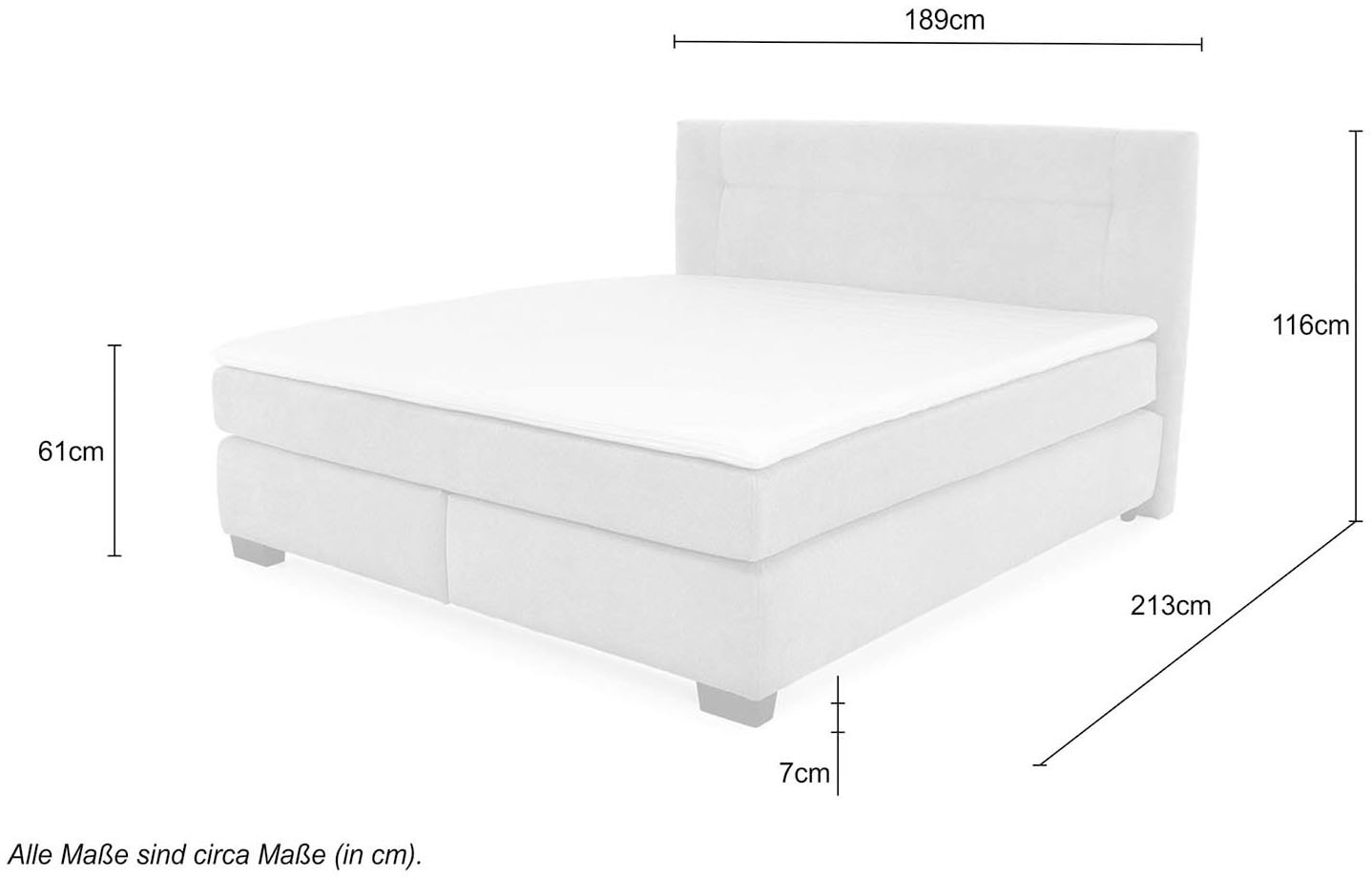 Jockenhöfer Gruppe Boxspringbett »Family, inklusive 7-Zonen-TTFK-Matratzen und Kaltschaumtopper«, erhältlich in den Breiten 120,140 & 180cm