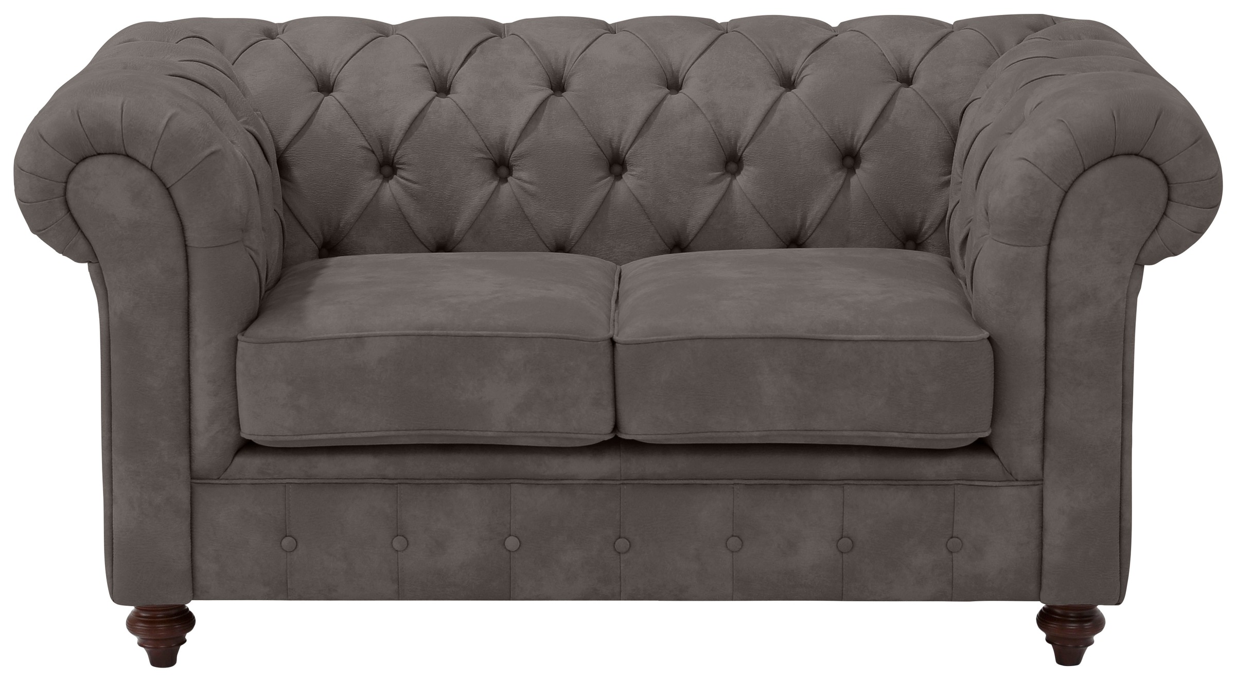 Home affaire Chesterfield-Sofa »Chesterfield 2-Sitzer B/T/H: 150/89/74 cm«, mit hochwertiger Knopfheftung, auch in Leder