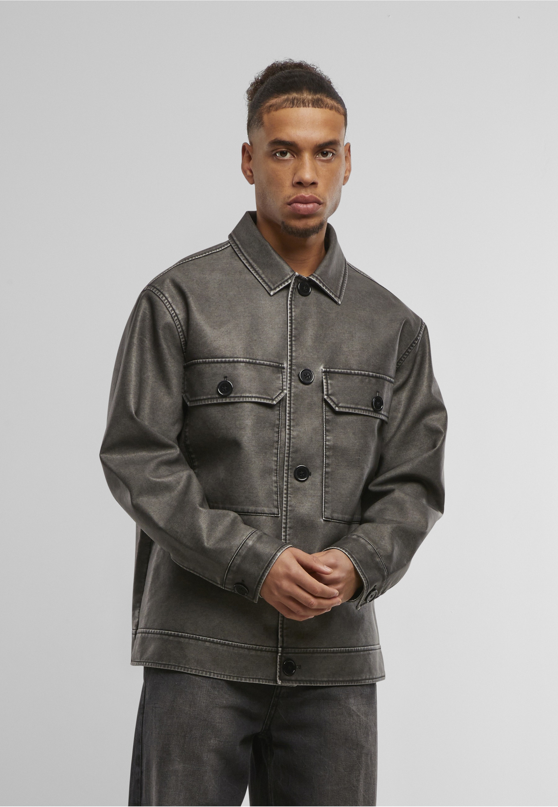 URBAN CLASSICS Lederjacke »Urban Classics Vintage Jacket« 1 Stk. tlg. ohne Kapuze