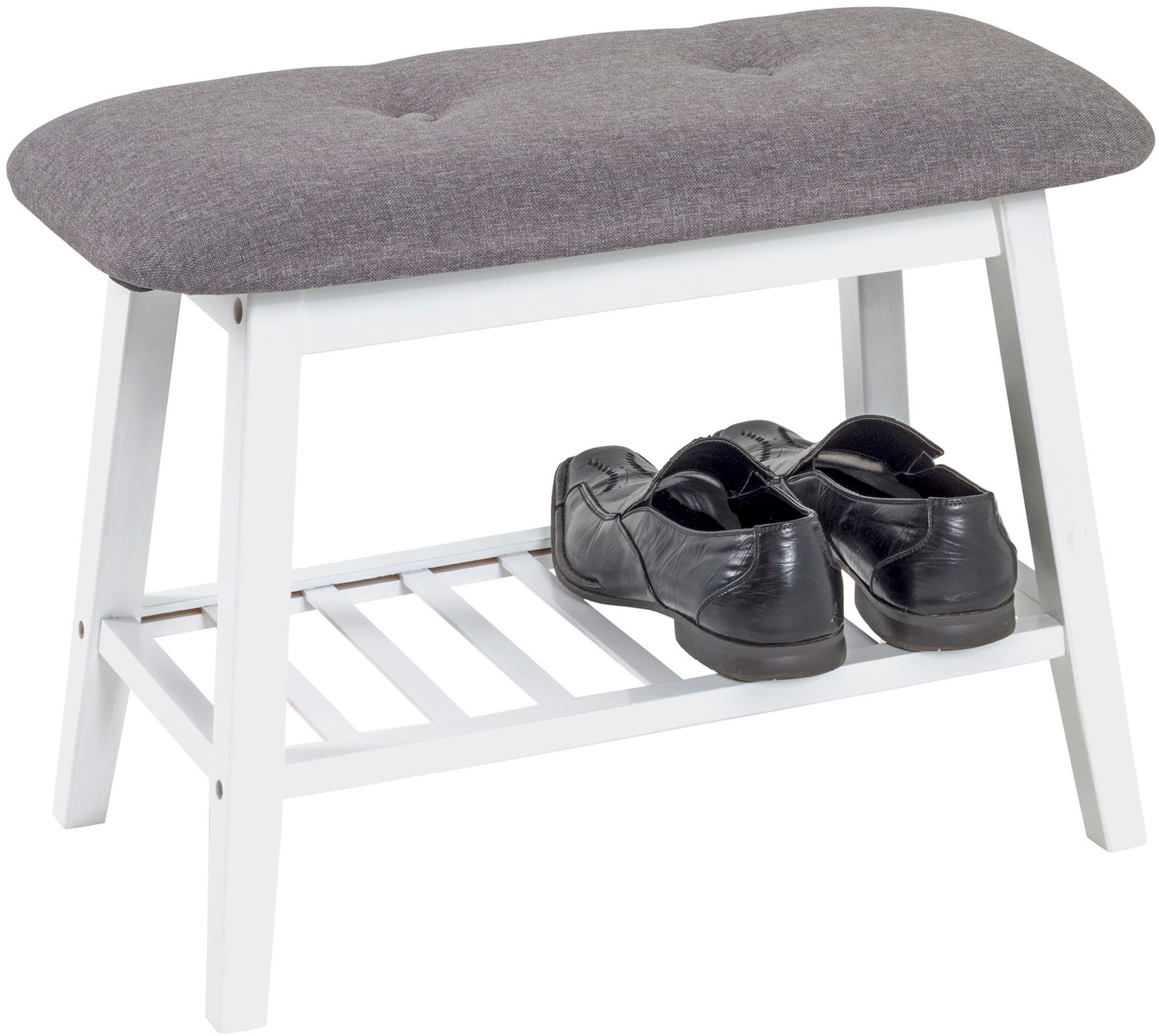 HAKU Schuhbank »Flurbank, Garderobenbank, Sitzbank« rechteckig - aus Textil Grau - B/T/H 60/30/44 cm