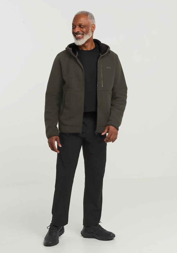 Jack Wolfskin Fleecejacke »LAKE RIDGE HOODED JKT M«, mit Kapuze