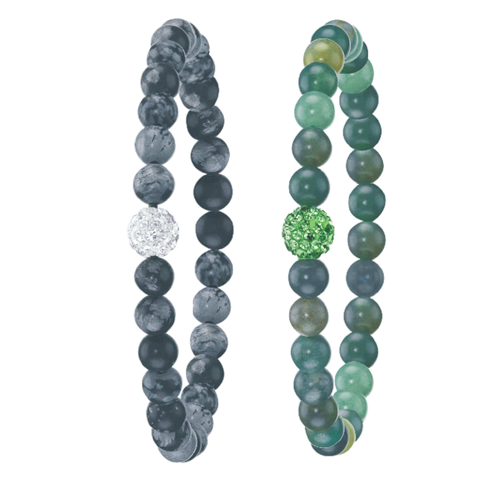 FIRETTI Damen Armband Set "Multipack Schmuck Geschenk Armschmuck Armketten Edelstein", Stein, weiß, Stein, Armbänder, mit Edelsteinen