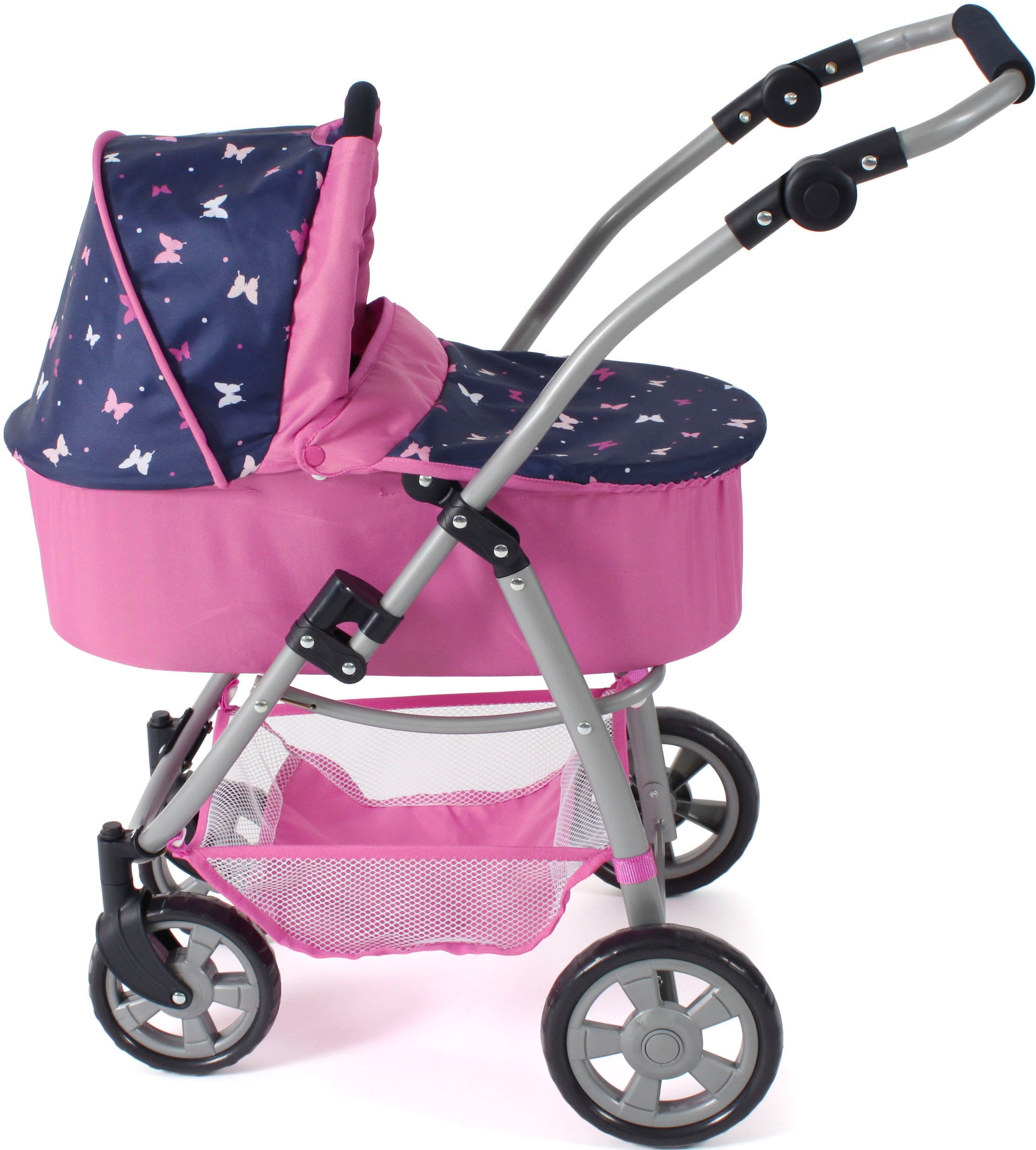 CHIC2000 Kombi-Puppenwagen »Emotion 2.0 Butterfly, rosa«, inkl. Babywanne, Sportwagenaufsatz und Autositz