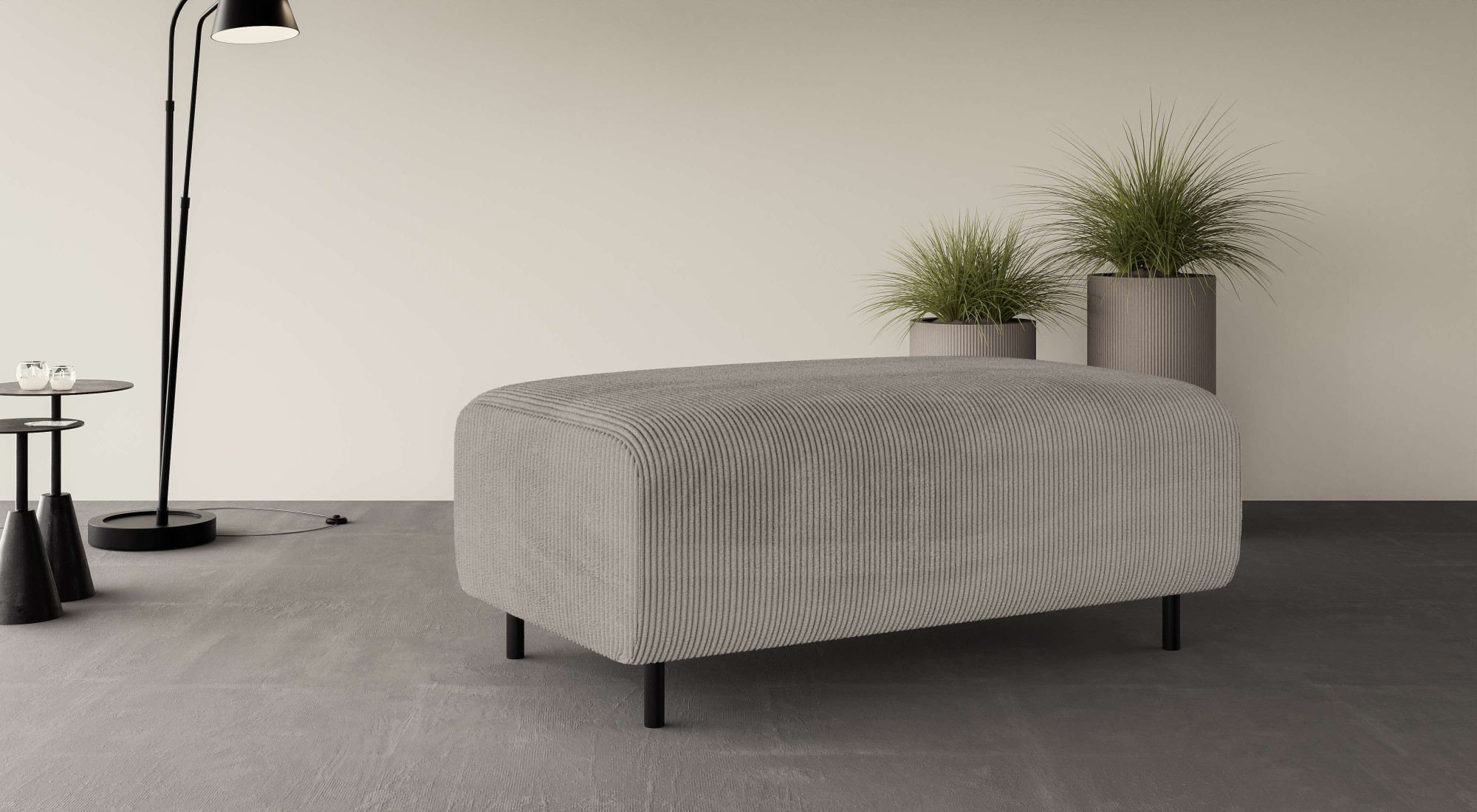 OTTO home Polsterhocker "ARROS groß mit Wellenunterfederung, Maße B/T/H: 120/70/46 cm" passend zur Serie, in hochwertiger Verarbeitung