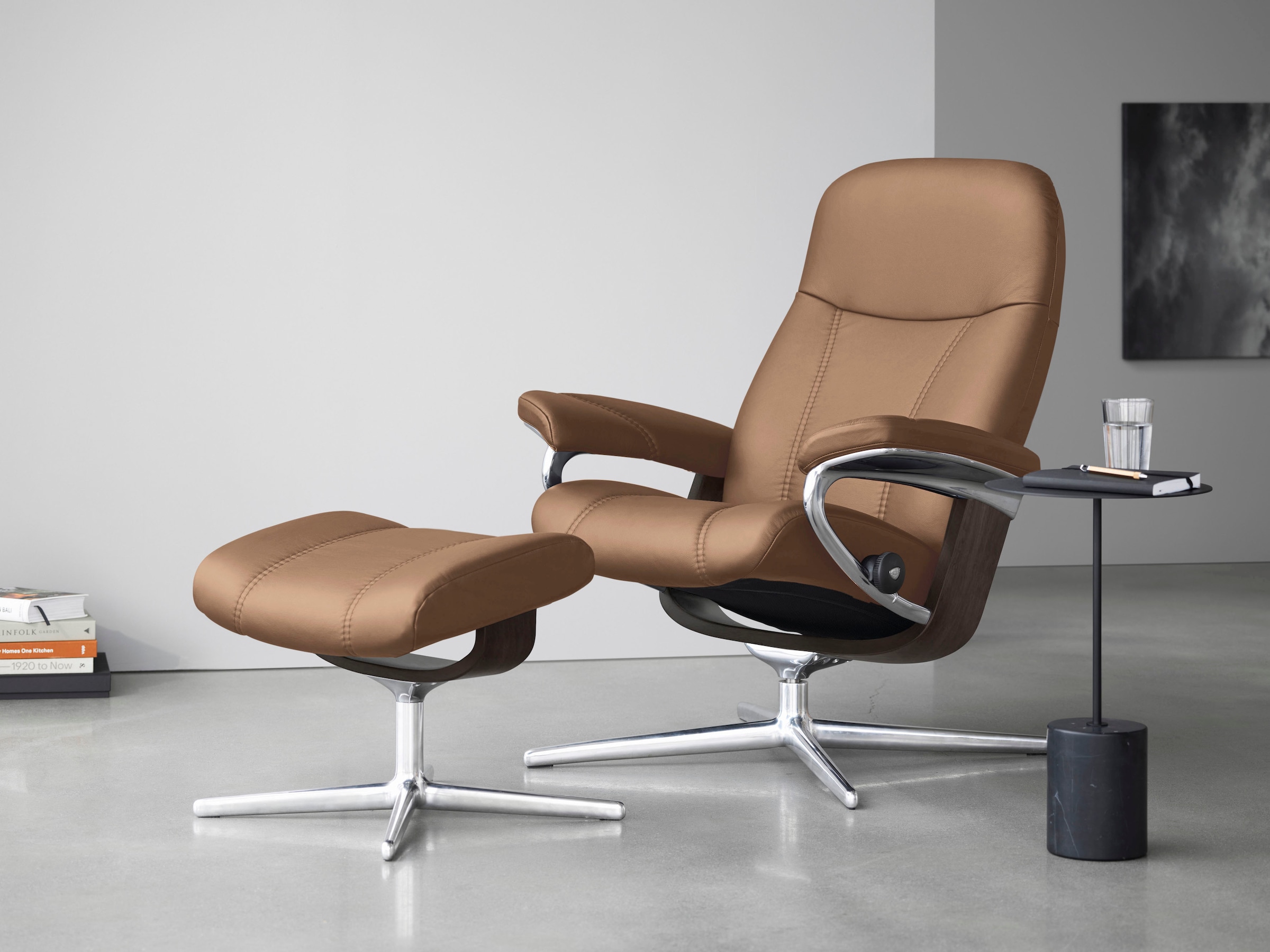 Stressless Relaxsessel "Consul" mit Cross Base, Größe S, M & L, Holzakzent Wenge