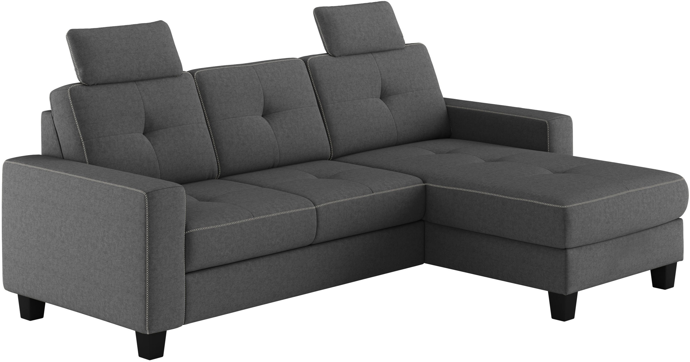 Places of Style Ecksofa »Varese L-Form«, wahlweise mit Bettfunktion und Bettkasten