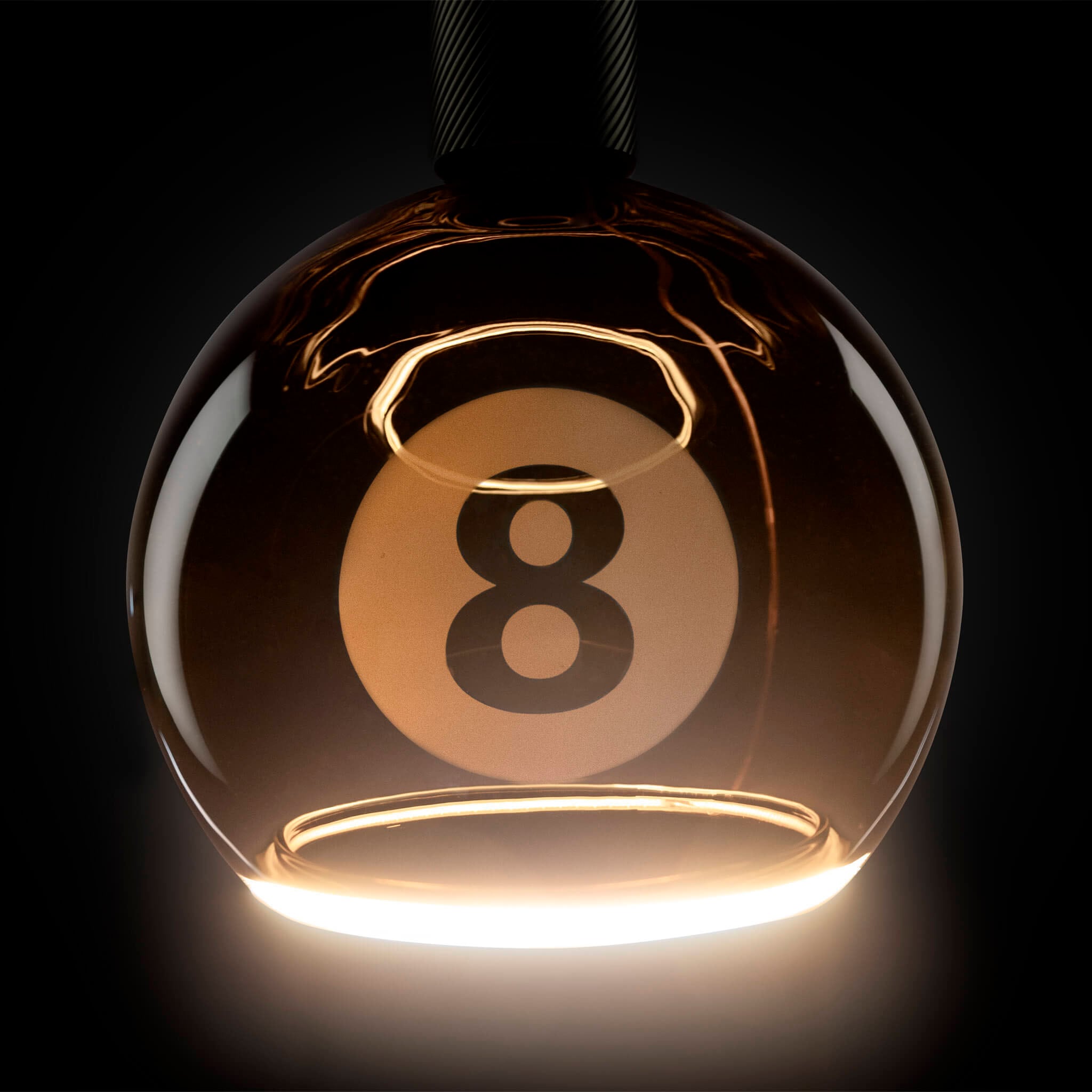 SEGULA LED-Leuchtmittel »LED Floating Billard 200 black 8«, E27, 1 St., Extra-Warmweiß, handmade