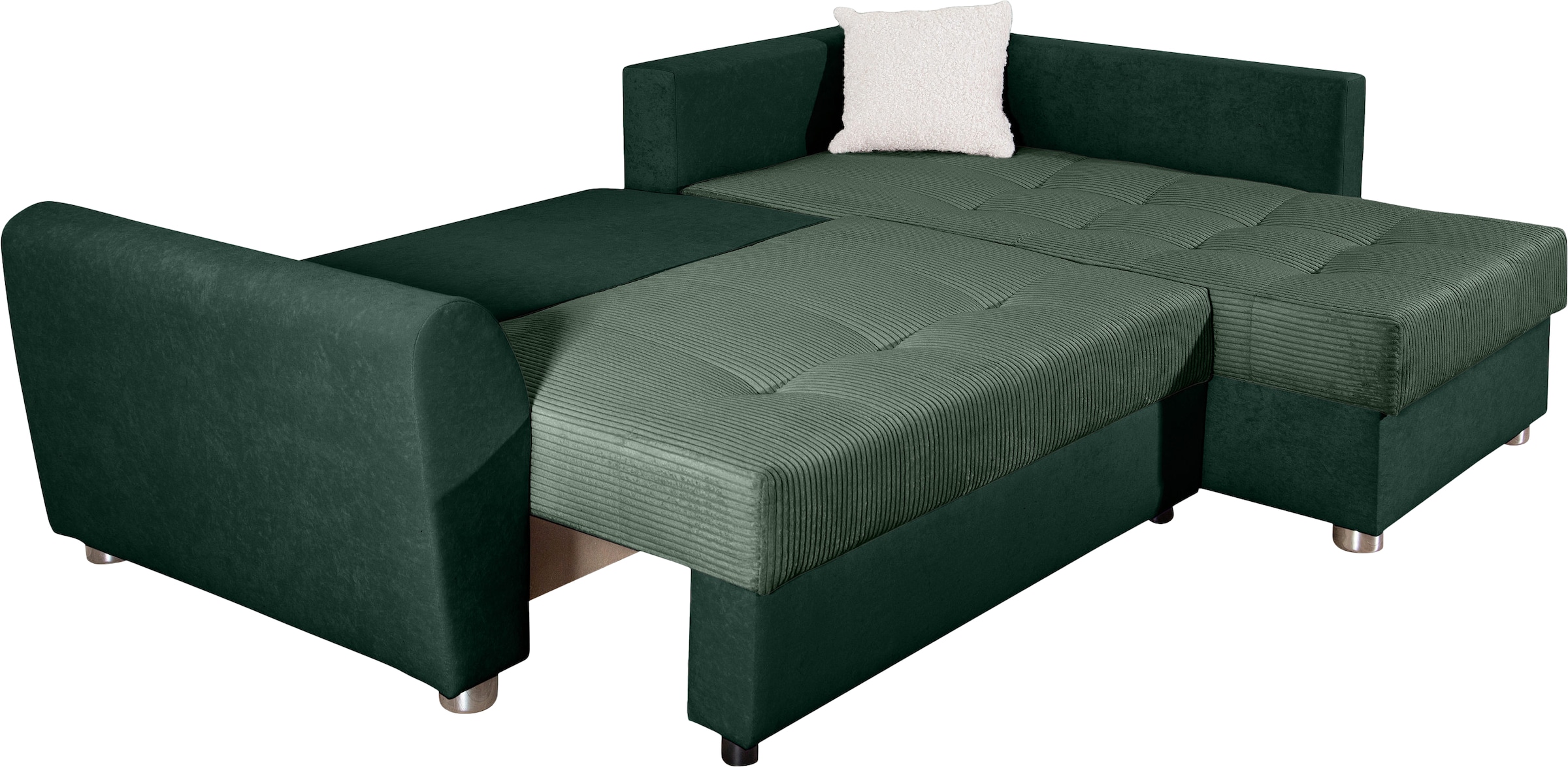 COLLECTION AB Ecksofa »JANA«, Ecksofa,Bettfunktion,Bettkasten,Bonnelfederkern,Rückenkissen