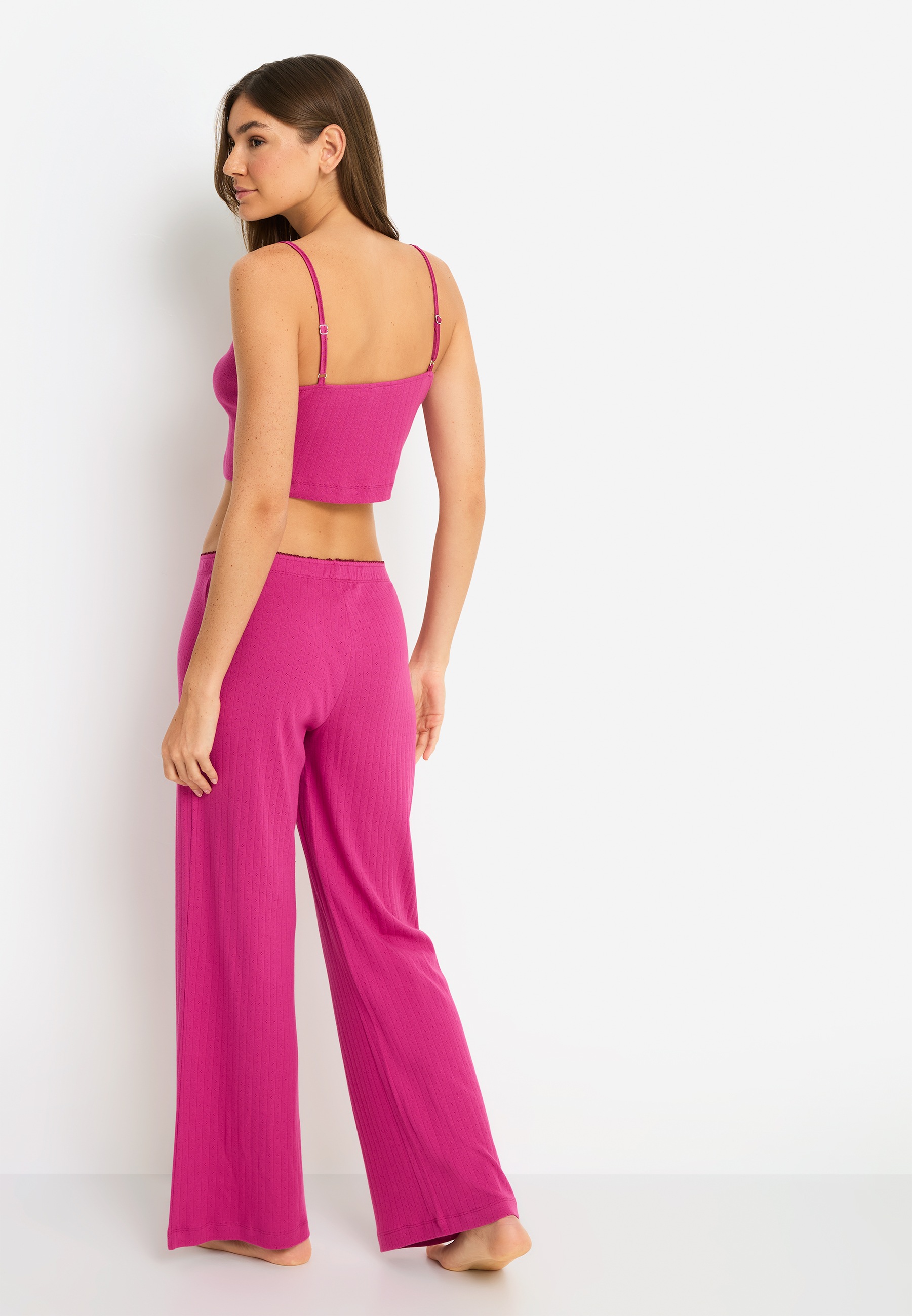 LSCN by LASCANA Pyjama 2 tlg. mit Kontrast-Häkelkanten günstig online kaufen