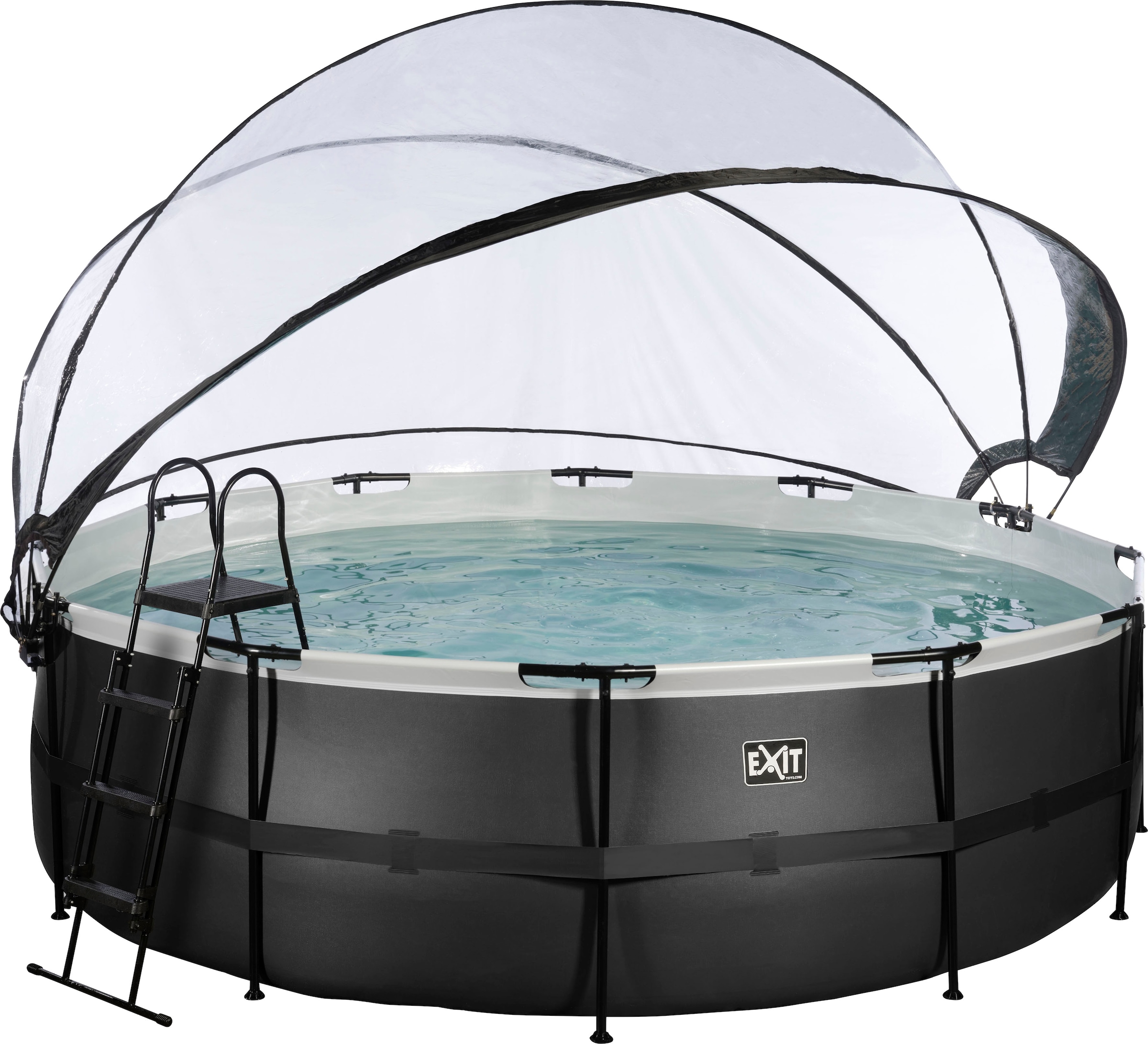 EXIT Framepool »inkl. multifunktionaler Poolabdeckung und Sicherheitsleiter«, (Set, 4 tlg.), ØxH: 450x122 cm, mit Sandfilteranlage