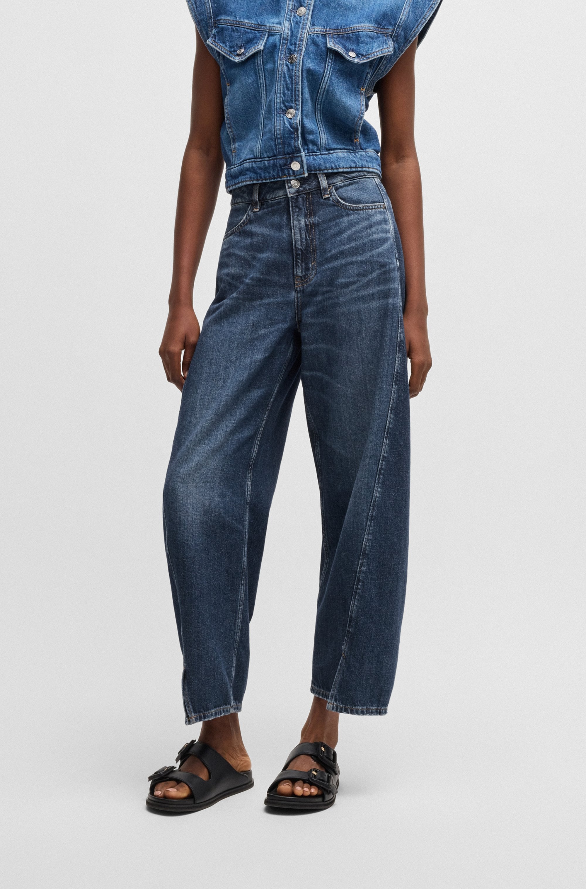 BOSS ORANGE Weite Jeans "Baloon High Rise", (BOSS ORANGE DENIM), mit BOSS-B günstig online kaufen