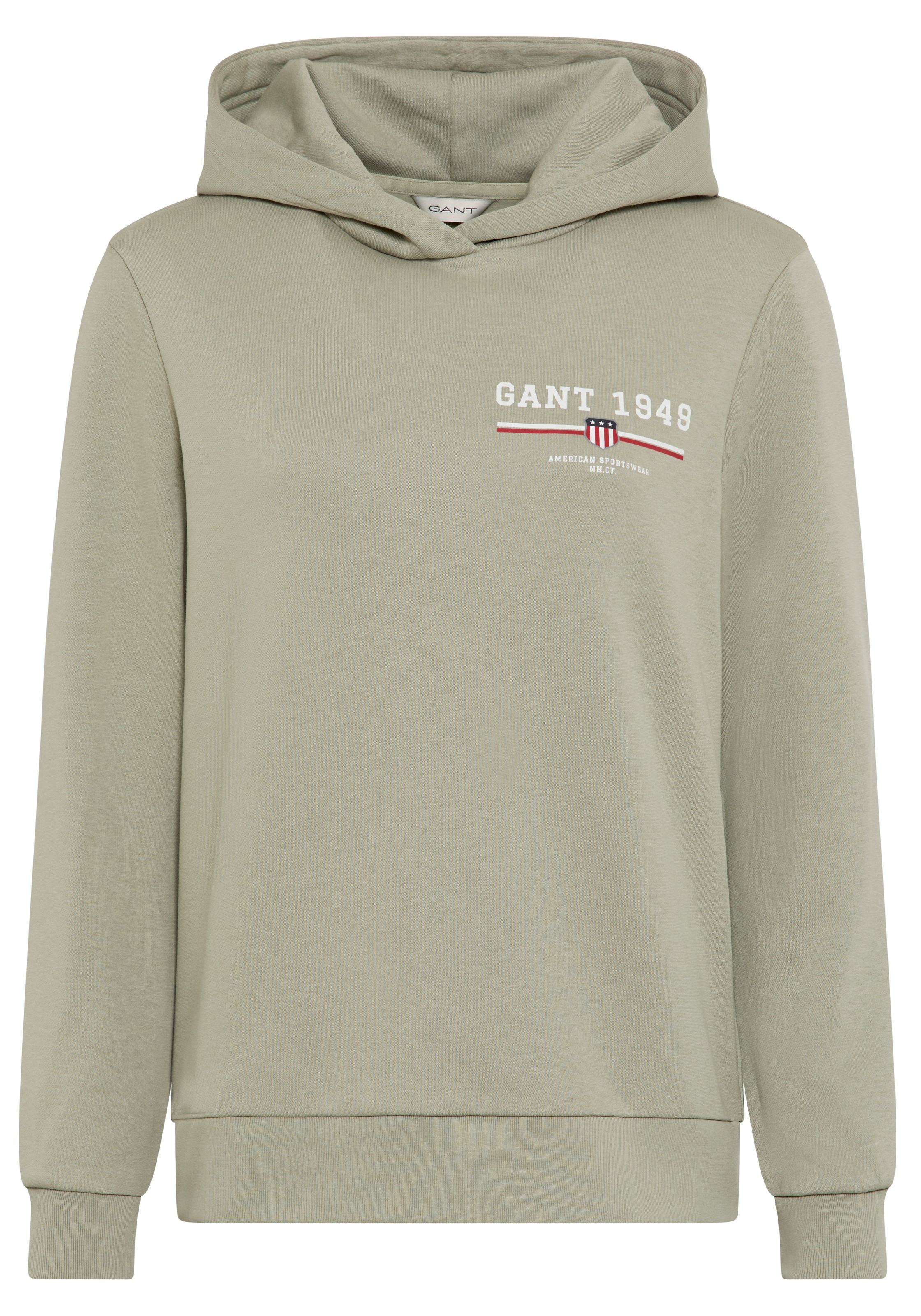 Gant Hoodie "REG GRAPHIC HOODIE" gerippte Abschlüsse, Kapuze ohne Kordel günstig online kaufen