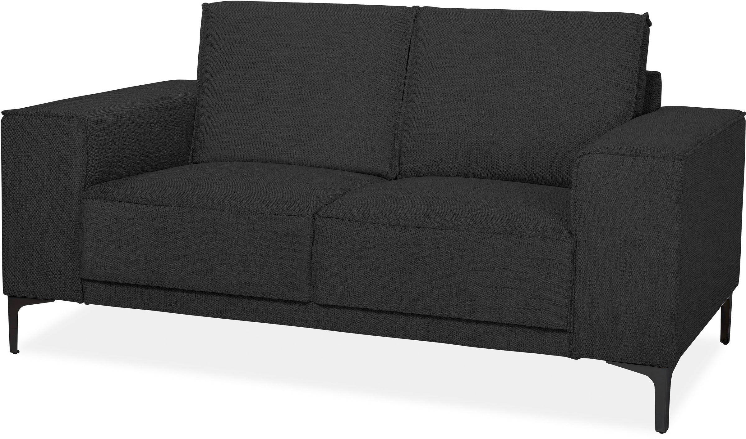 Places of Style 2-Sitzer »Kompaktsofa Oland, Struktur, Flachgewebe, Luxus-Microfaser, Boucle«, 164 cm, Wellenunterfederung, Skandi-Design, Metallfüße