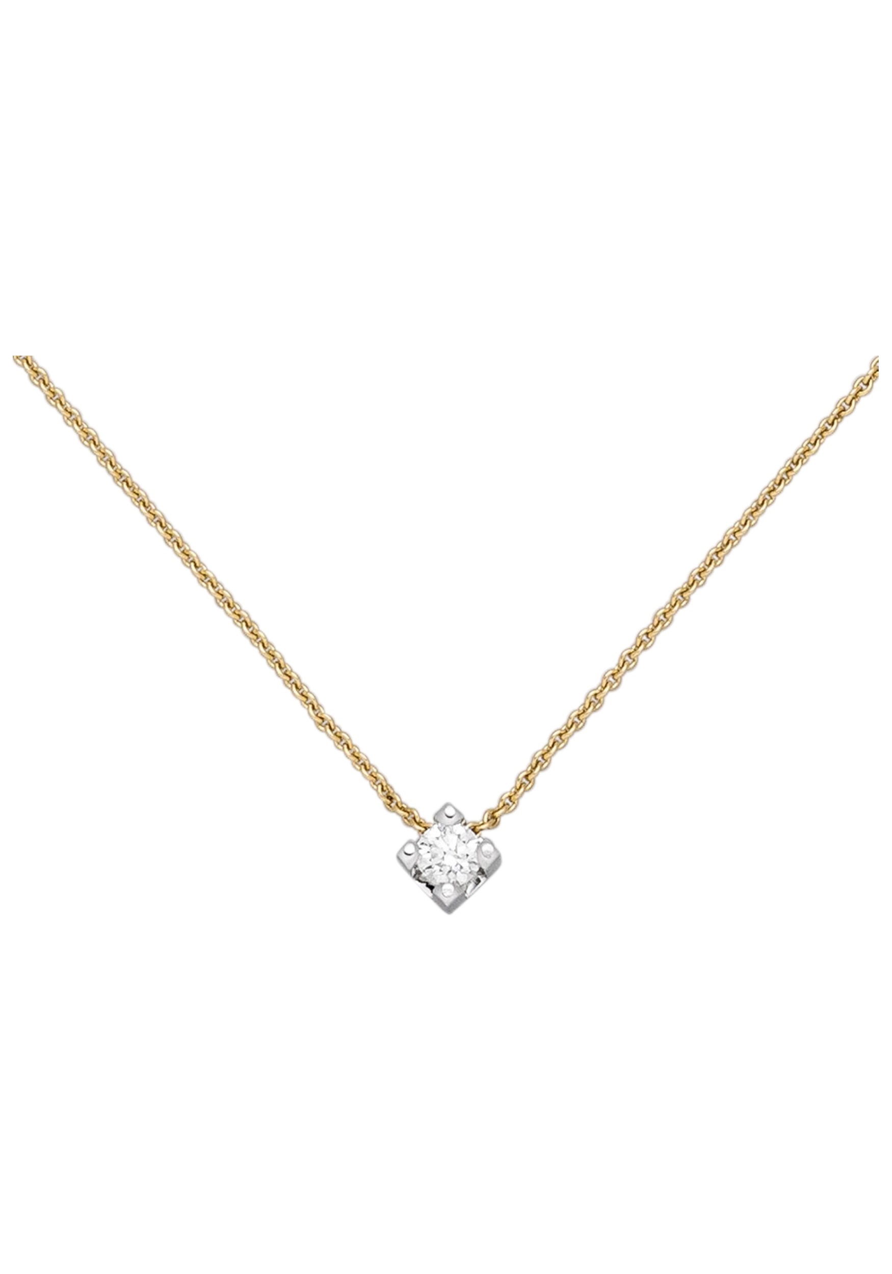 JOBO Goldkette »Solitär«, 750 Gold BAUR mit | 45 bestellen cm 1 bicolor Diamant