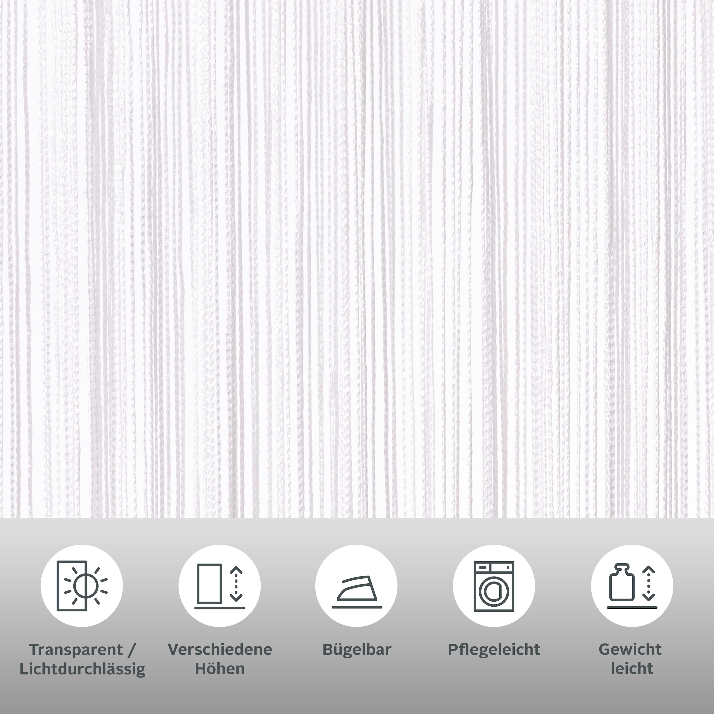 my home Fadenvorhang "Fao-Uni" Stangendurchzug 1 Stk. tlg. Kräuselband, mul günstig online kaufen