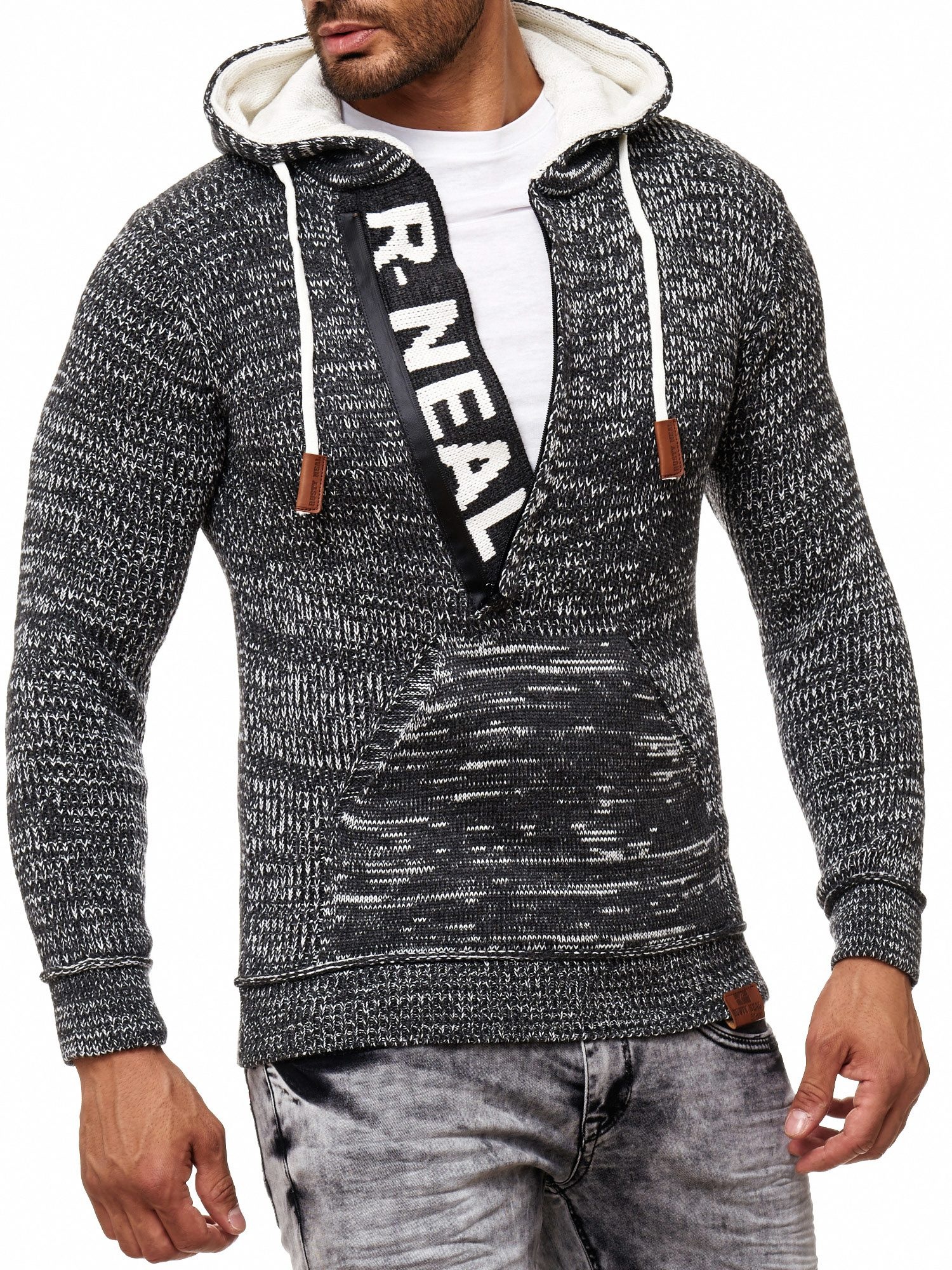 Rusty Neal Kapuzensweatshirt, mit stylischem Ausschnitt