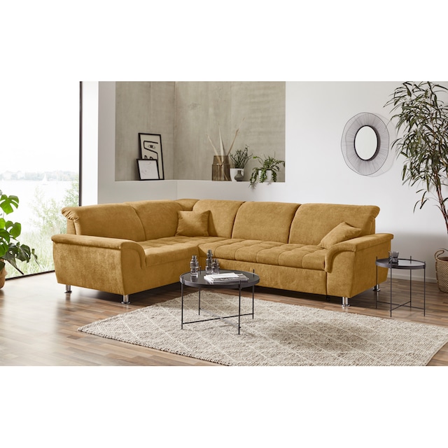 DOMO collection Ecksofa »Franzi«, wahlweise mit Kopfteilverstellung (dann  Breite: 275 cm) kaufen | BAUR