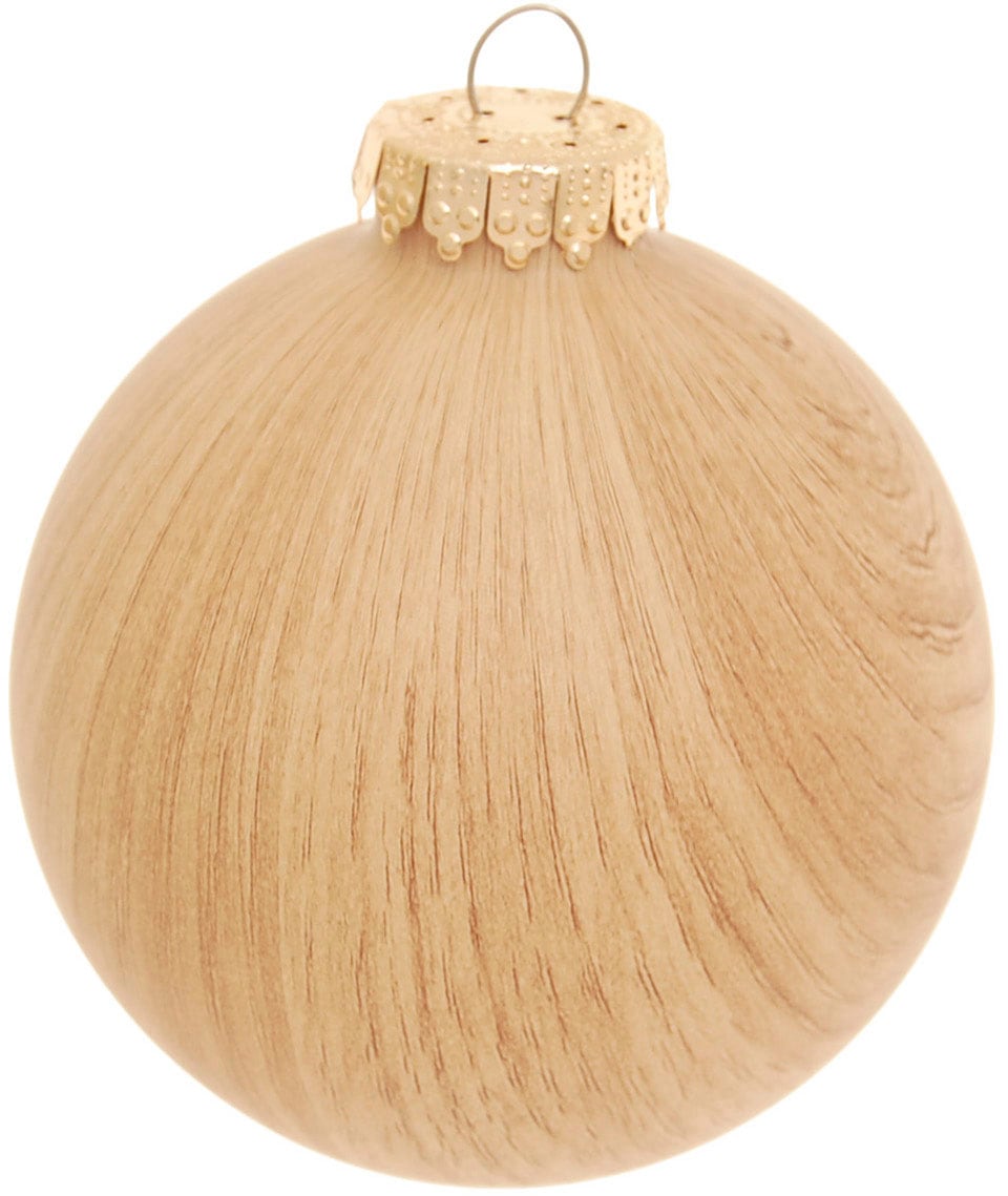 Krebs Glas Lauscha Christbaumschmuck "Glasornament "Santa in Holzoptik", Höhe ca. 11 cm" Weihnachtsdeko, Weihnachtsbaumkugel, Christbaumkugeln aus Glas
