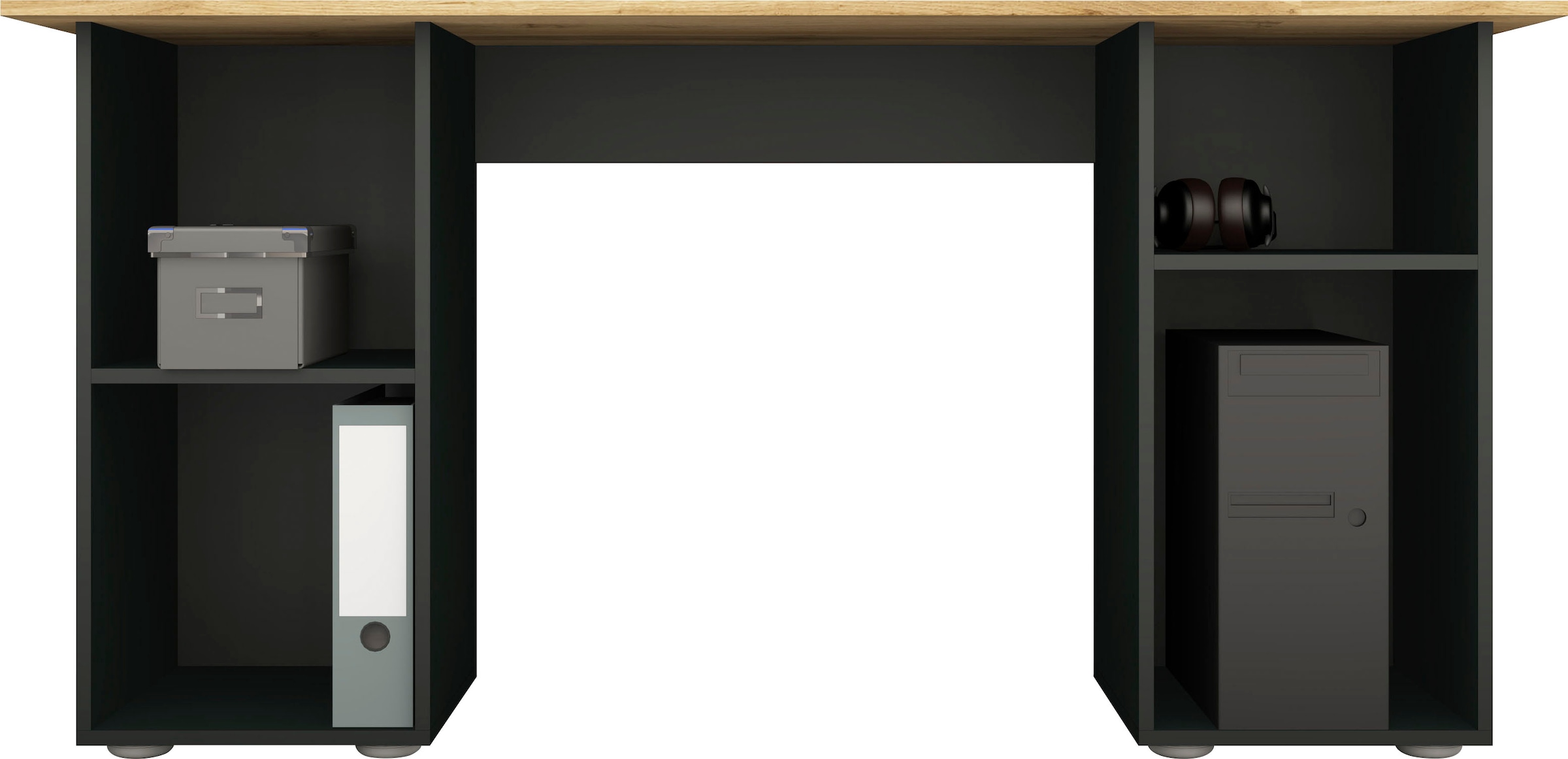 borchardt Möbel Schreibtisch »Kai«, Regalschreibtisch mit viel Stauraum,  Breite 150 cm, Made in Germany | BAUR