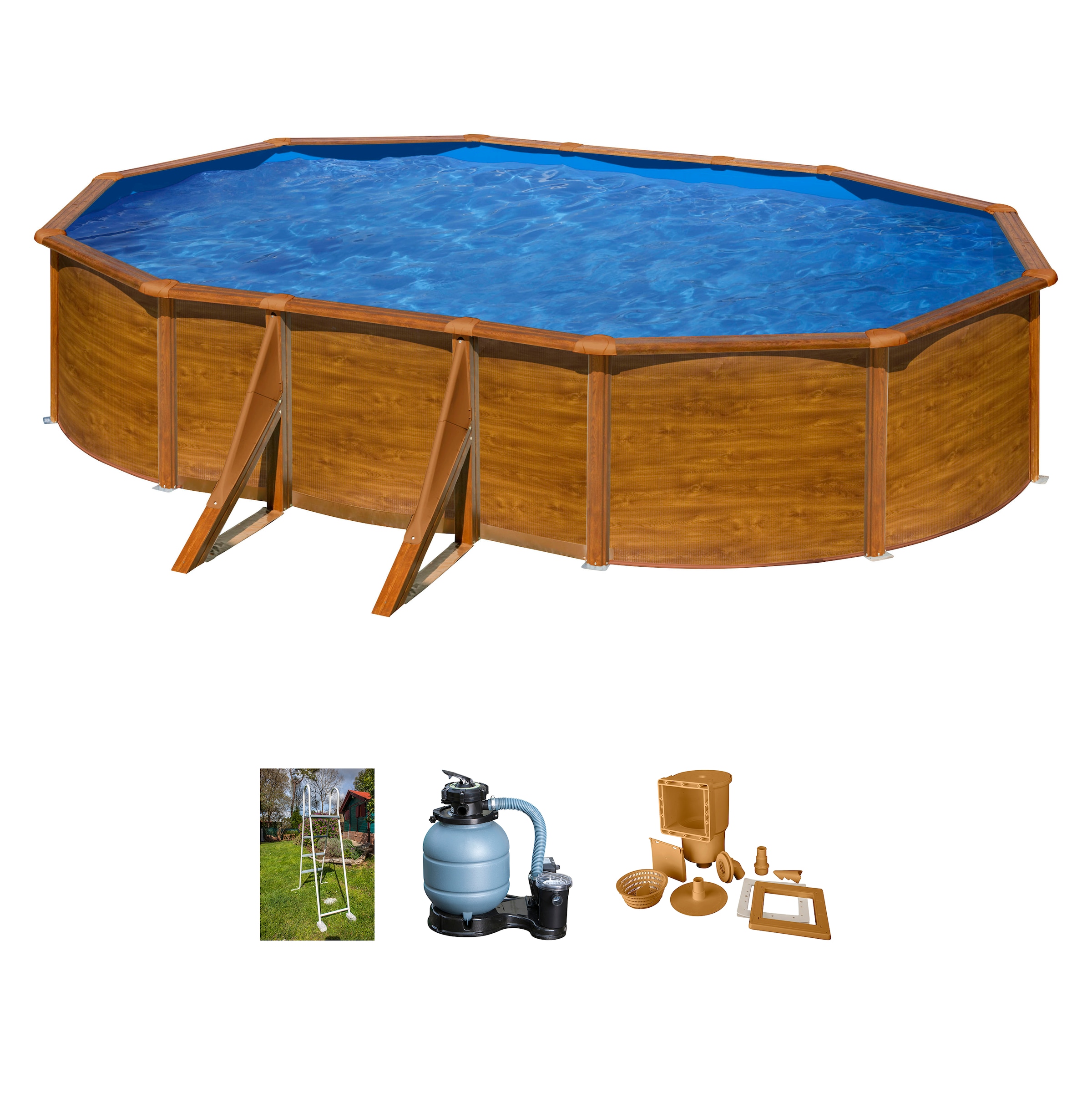 Gre Ovalpool "PACIFIC", (Komplett-Set, 4 tlg.), Maße inkl. Stützen 500 x 50 günstig online kaufen