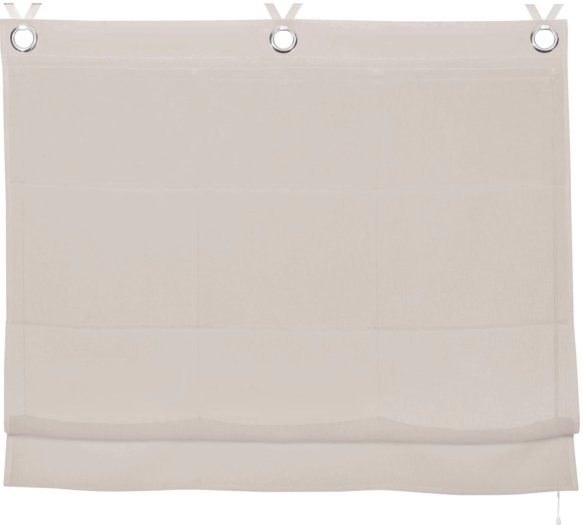 my home Raffrollo "Fiete" mit Hakenaufhängung Leinen Optik, halbtransparent günstig online kaufen