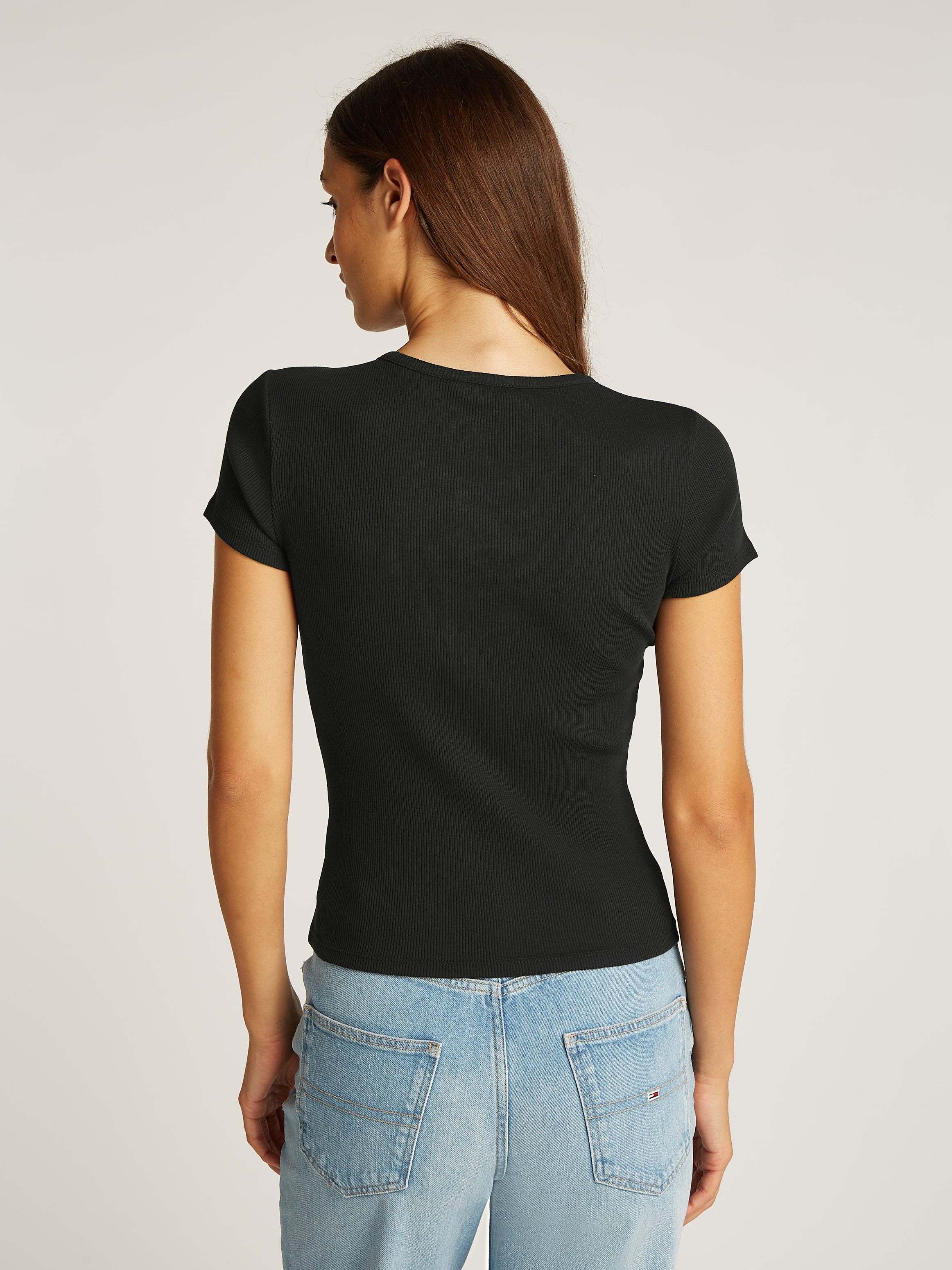 Tommy Jeans T-Shirt »TJW SLIM BUTTON RIB C-NECK SS«, mit Knöpfen