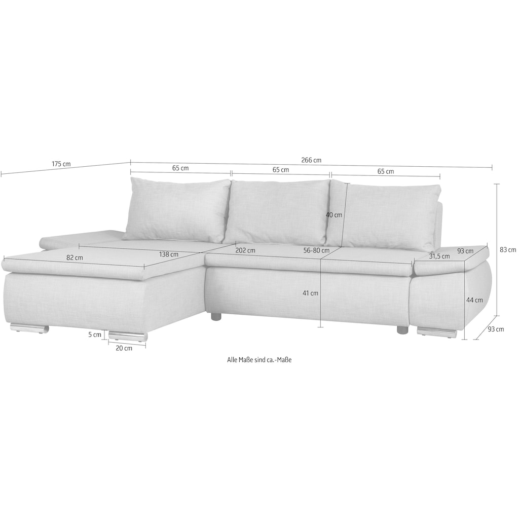 Home affaire Ecksofa »Acra L-Form«