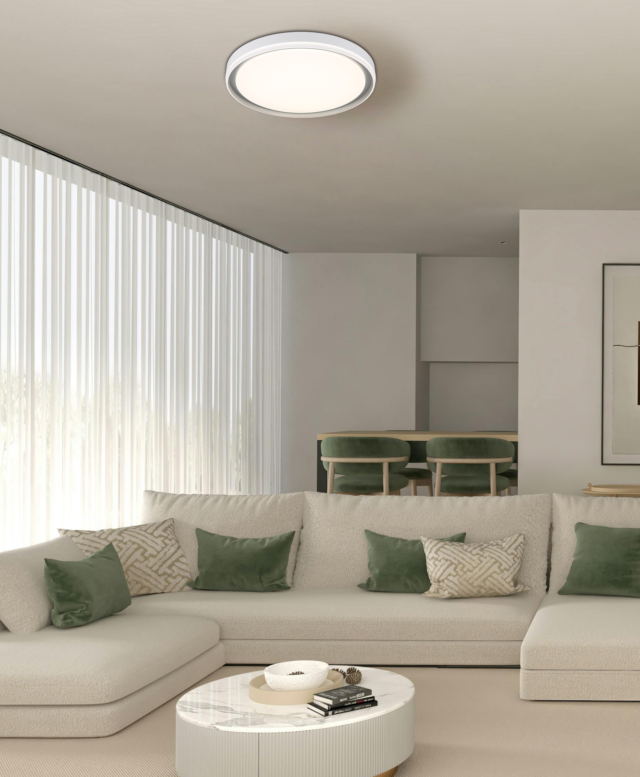GLOBO LIGHTING Deckenleuchte »JANICE« LED-Modul 1 Stk. Dimmbarer weißer LED-Deckenleuchte mit RGB Farbwechsler