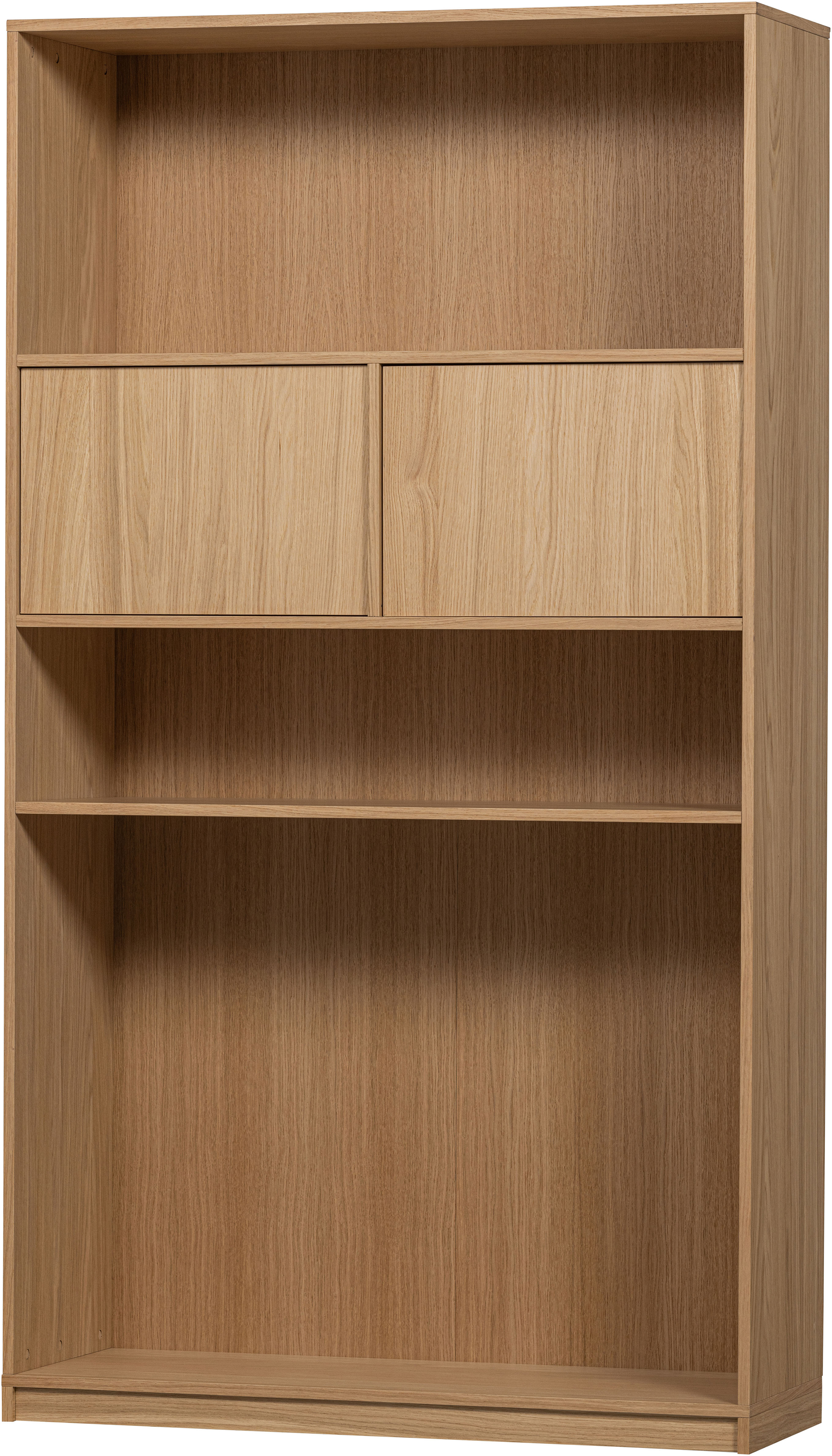 WOOOD Stauraumregal "Modulair mit FSC Eichenfurnier und Push-to-open B110 x T40 x H199 cm" Tragkraft 15 kg pro Einlegeboden, einfach zu montieren