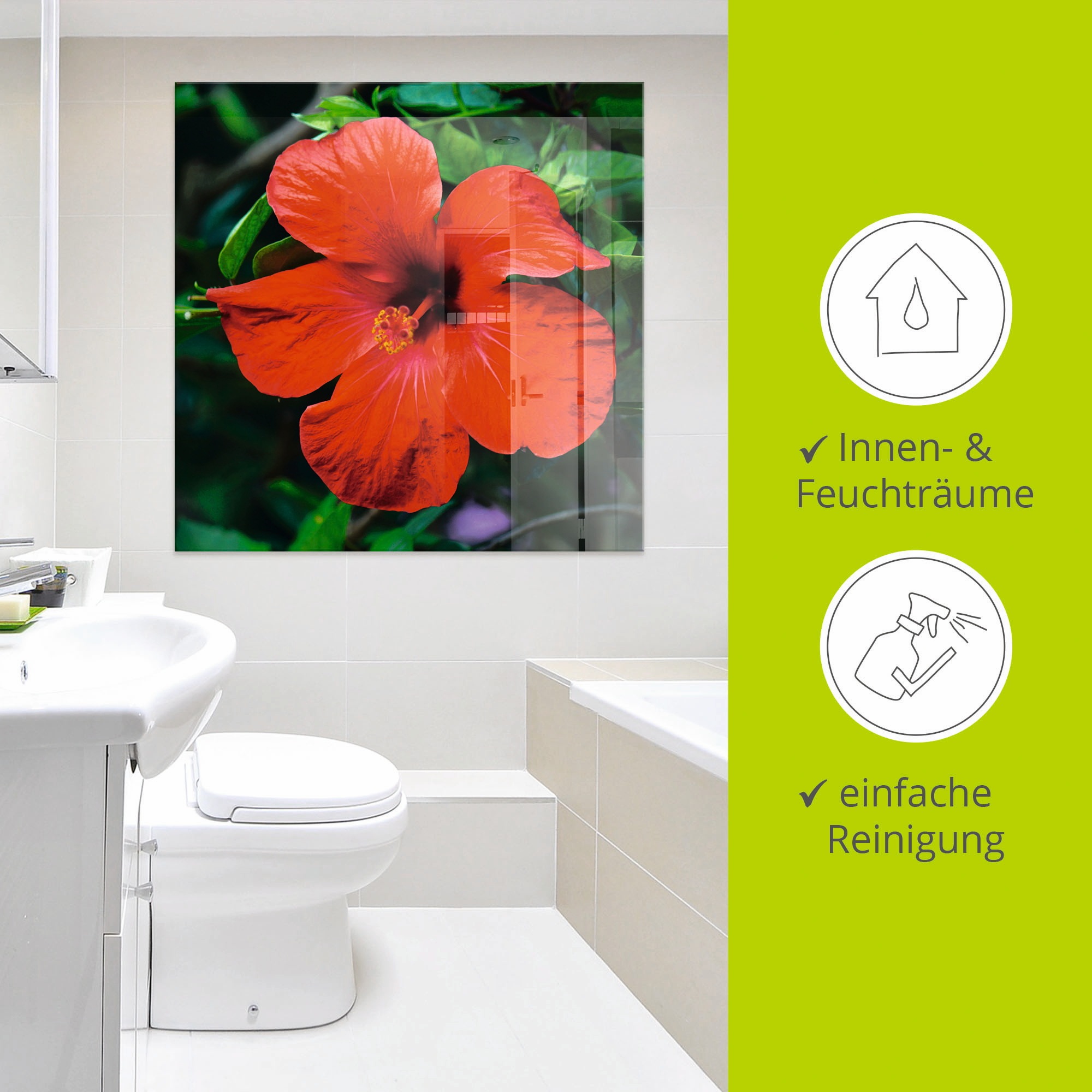 Artland Glasbild »Hawaiiblume«, Blumen, (1 St.), in verschiedenen Größen