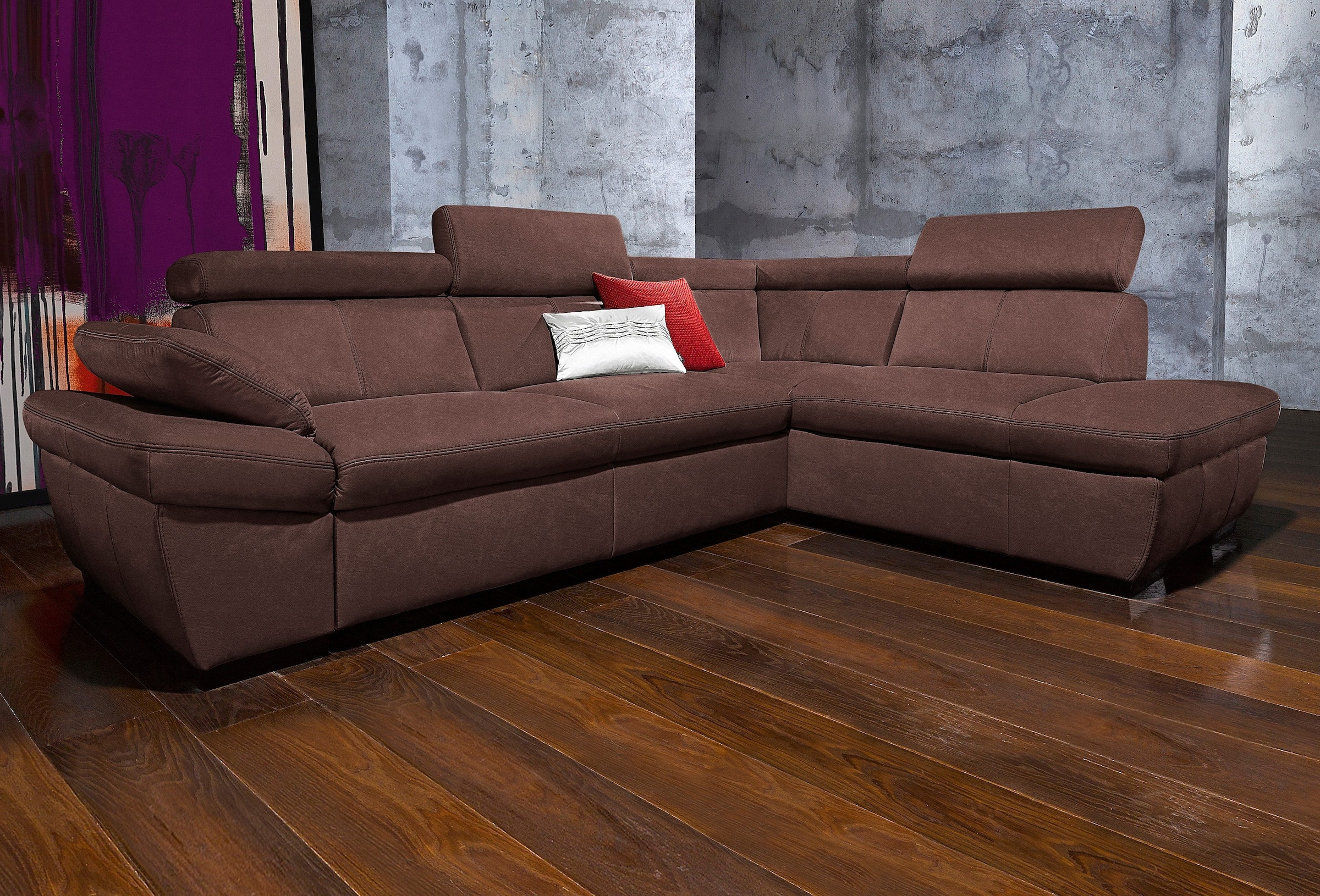 exxpo - sofa fashion Ecksofa "Salerno, Funktionssofa, hoher Sitzkomfort, Br günstig online kaufen