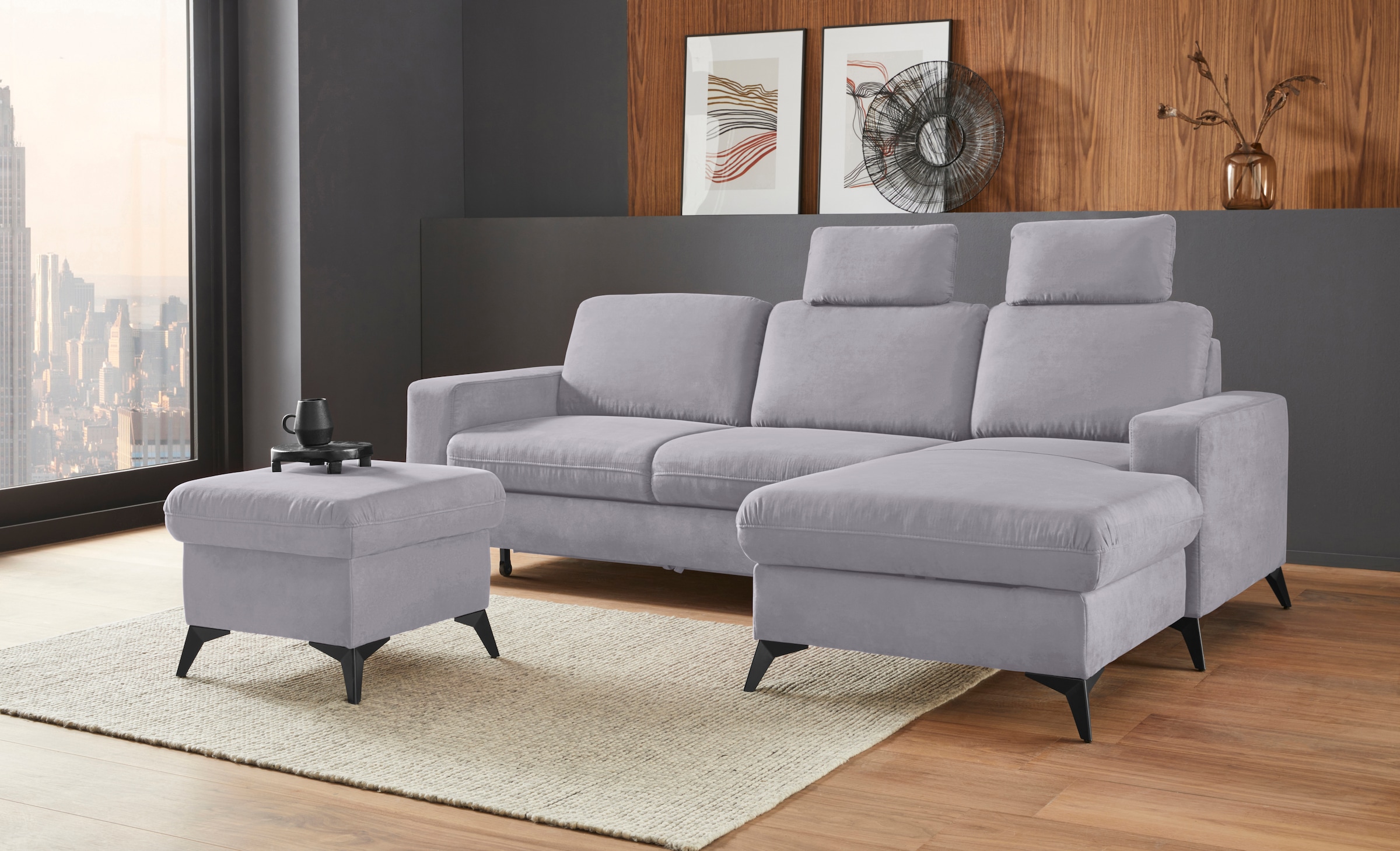 Places of Style Ecksofa "Lolland L-Form", Wahlweise mit Bettfunktion und Be günstig online kaufen